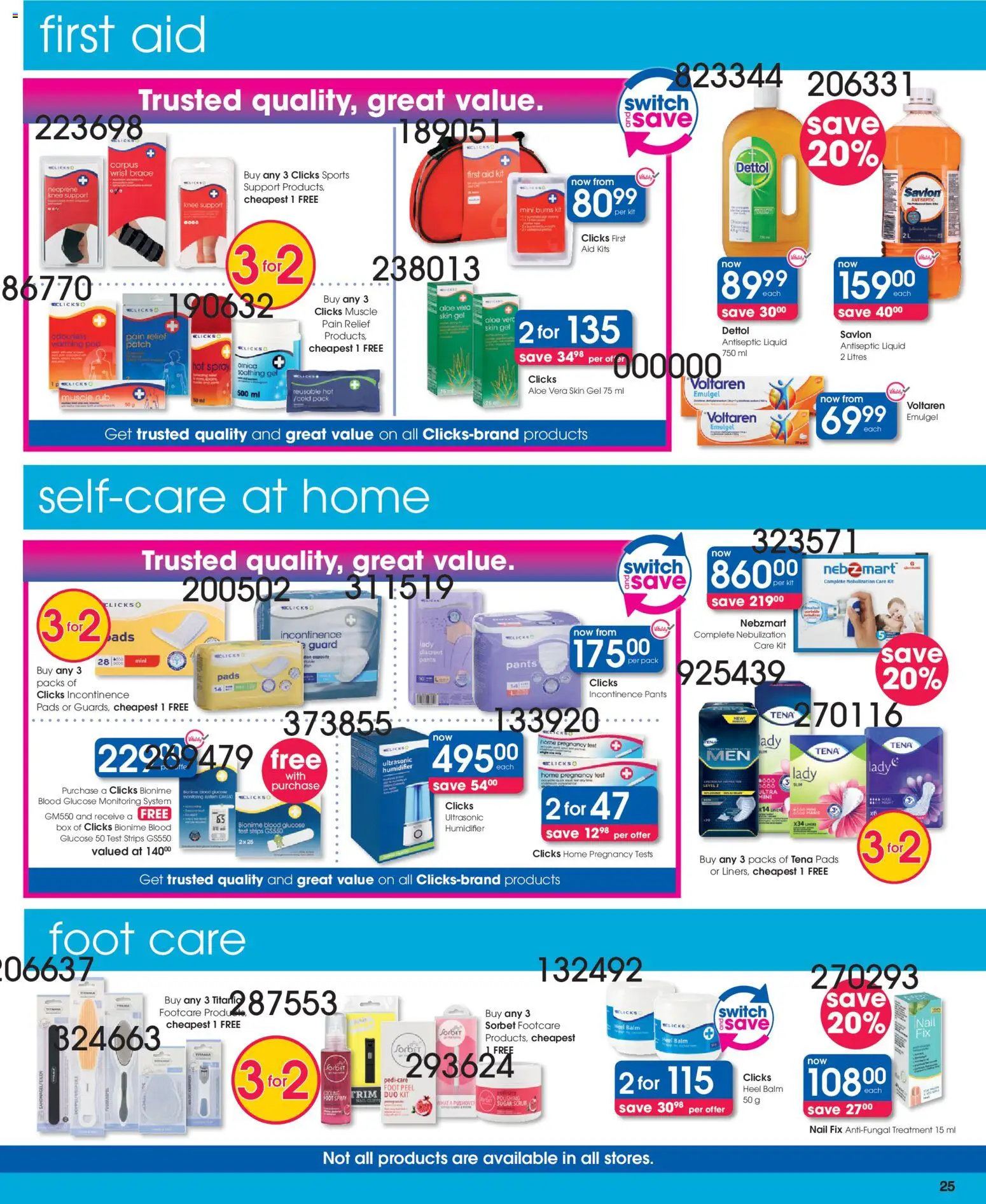 New Clicks catalogue – valid from 21.05.2026 | Page: 25 | Products: Heel balm, Pants, Box, Antiseptic liquid