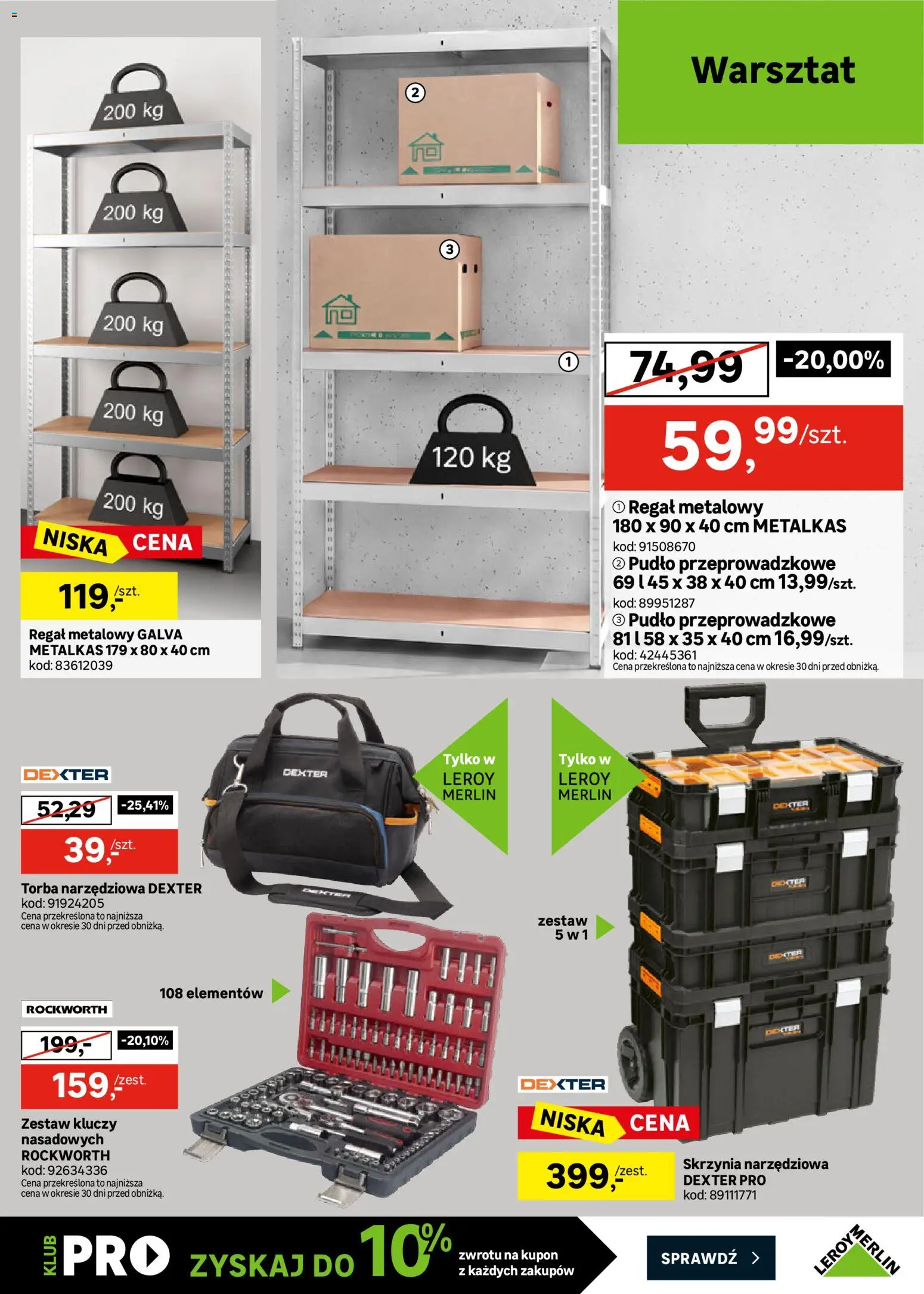 Leroy Merlin gazetka od 30.09.2026 | Strona: 35 | Produkty: Torba, Torba narzędziowa, Zestaw kluczy, Regał
