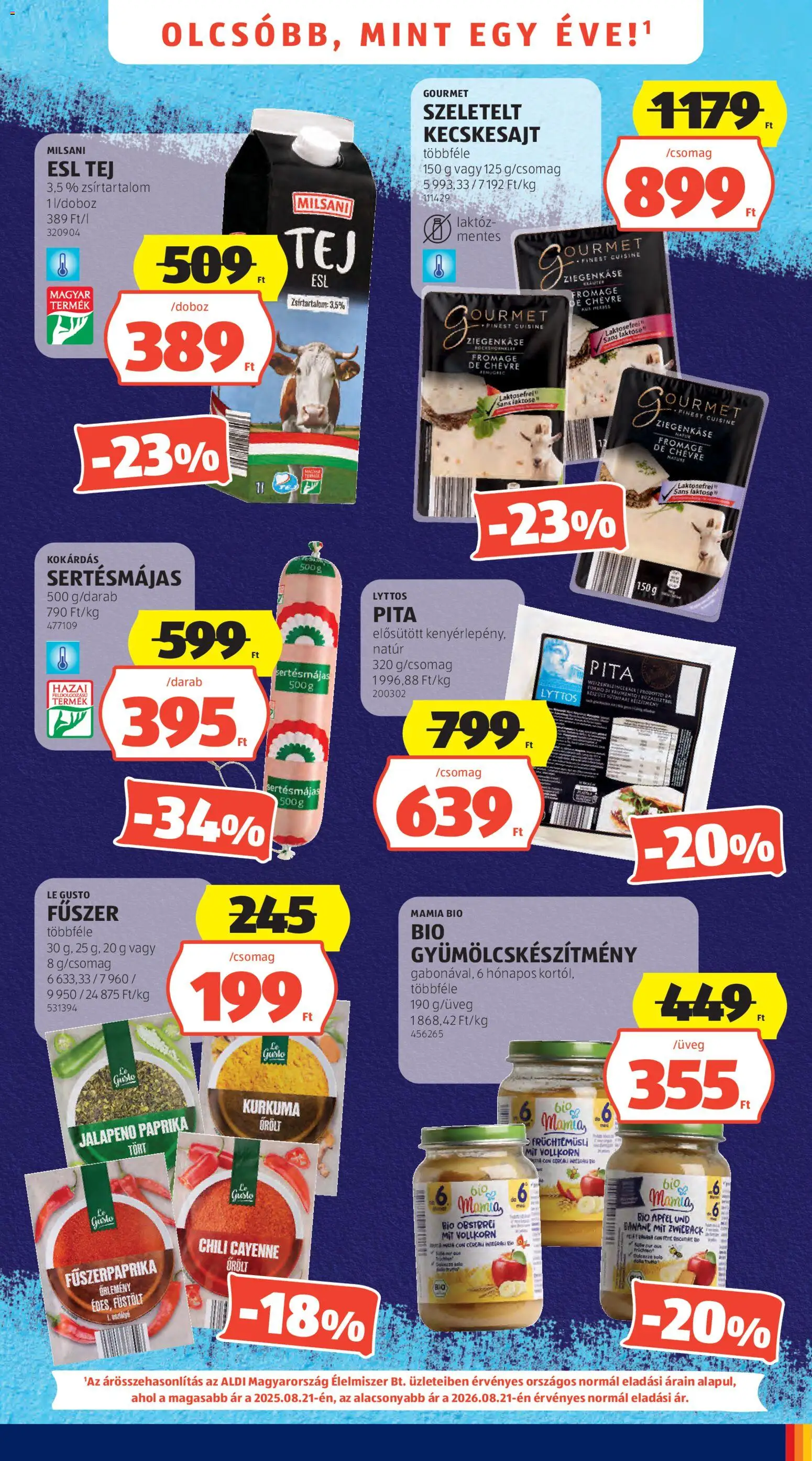 Aldi akciós ujság - amely érvényes a következő dátumtól: 2026.08.21. | Oldal: 3 | Termékek: Chili, Milsani, Tej, Jalapeno