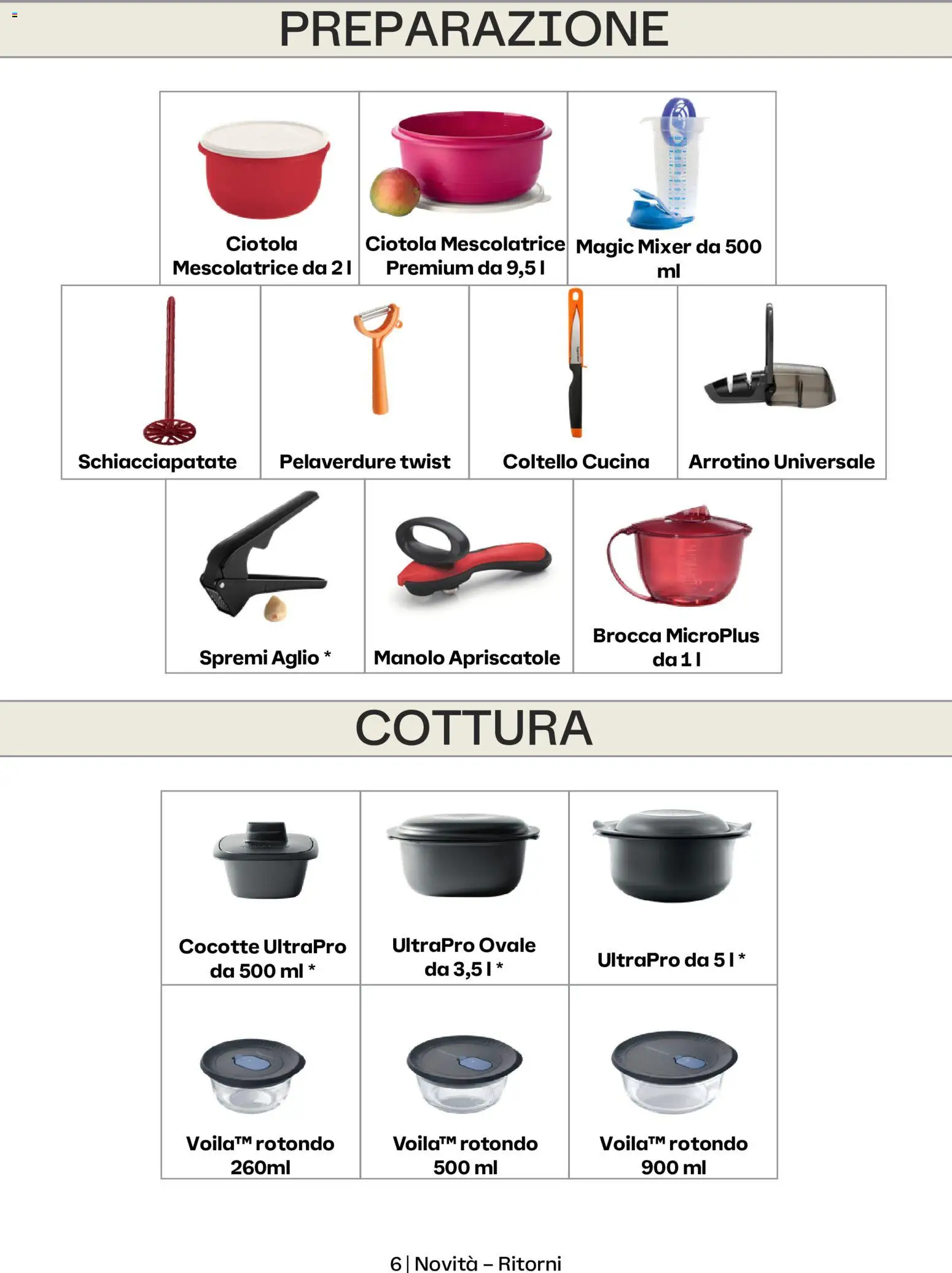 Volantino Tupperware del 01/10/2026 | Pagina: 6 | Prodotti: Aglio, Mixer, Ciotola