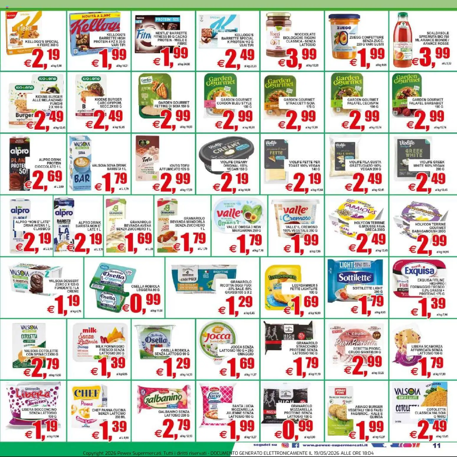 Volantino Pewex del 20.05.2026 | Pagina: 11 | Prodotti: Cioccolato, Arance, Zucchero, Spinaci