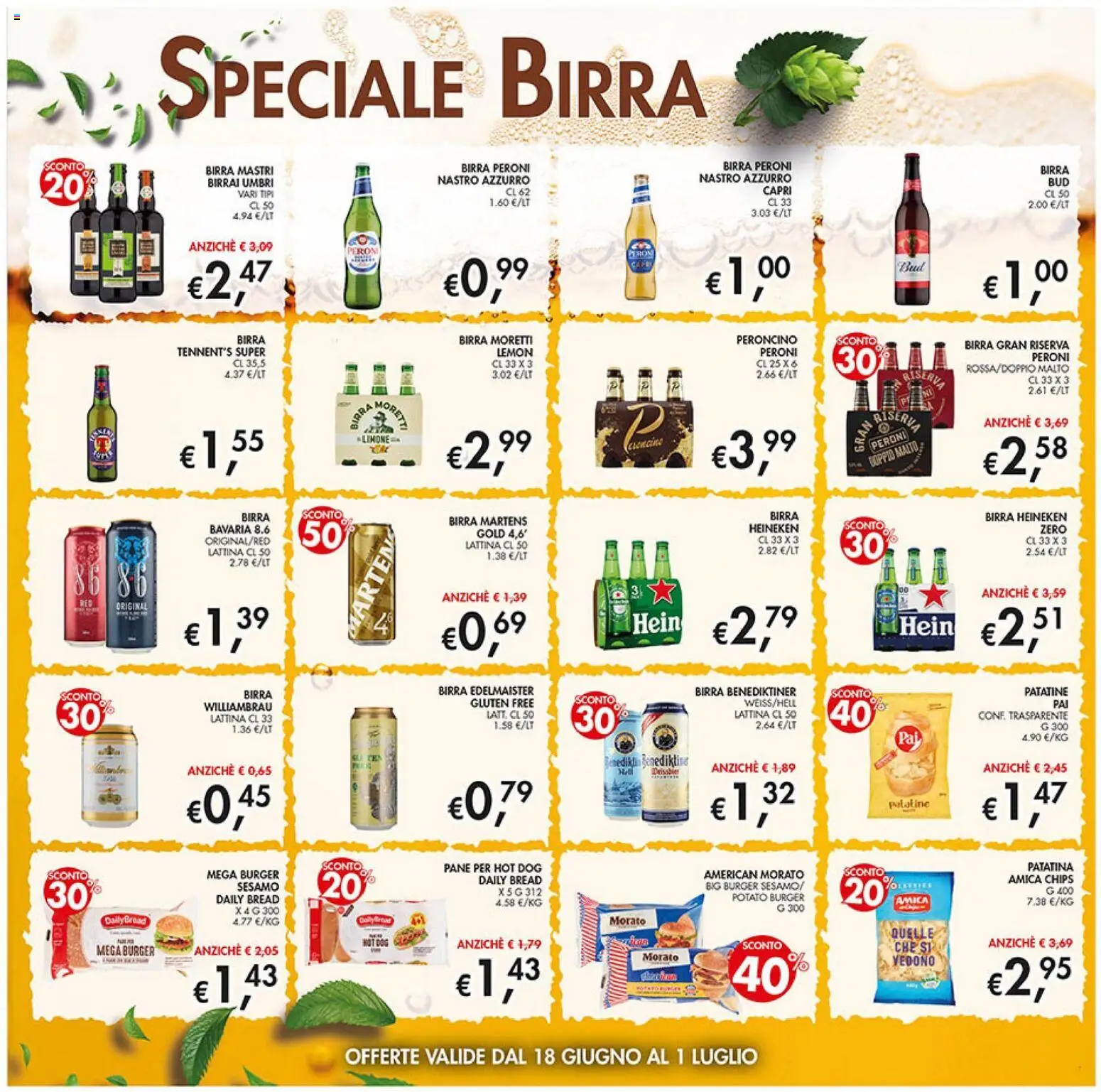 Volantino Coal del 18.06.2026 | Pagina: 14 | Prodotti: Tennent's, Pane, Birra, Birra Moretti