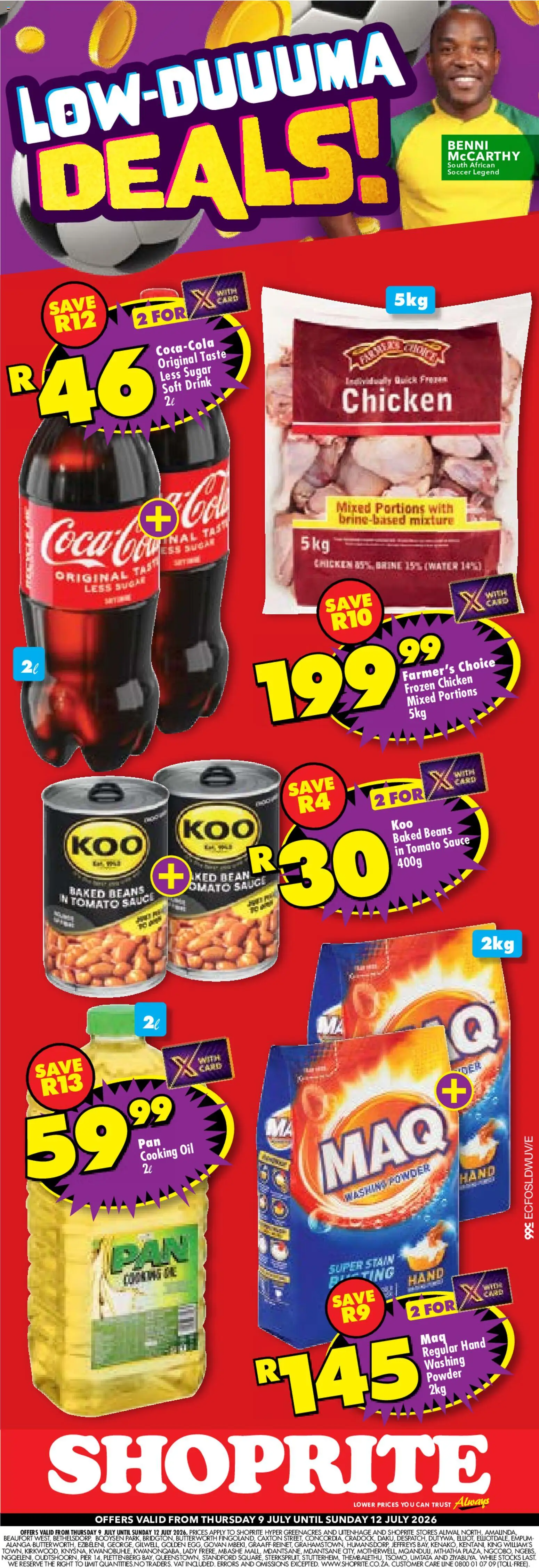New Shoprite catalogue – valid from 09/07/2026 | Page: 1 | Products: Baked beans, Chicken, Tomato sauce, Sauce