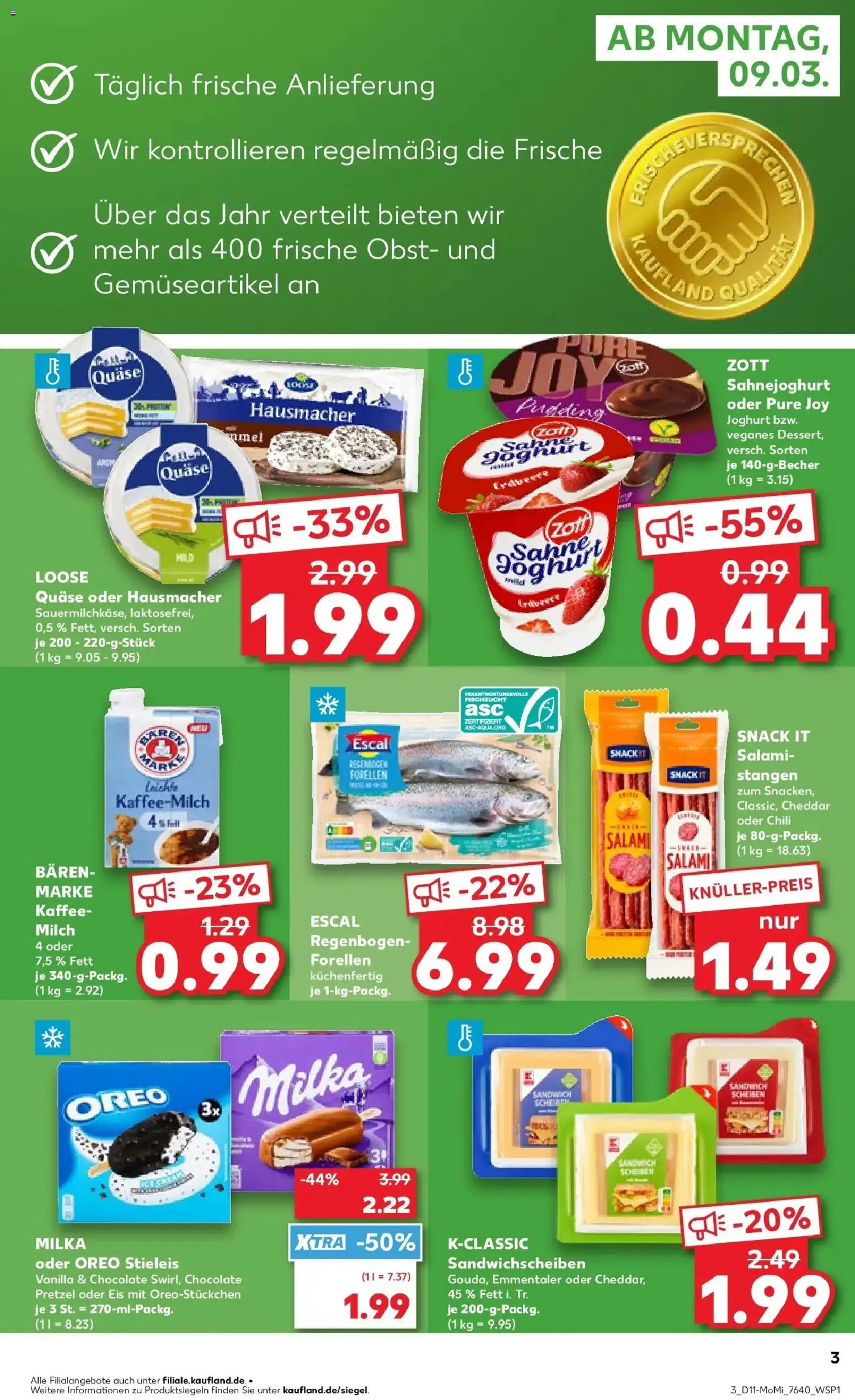 Kaufland Prospekt Meppen	 – gültig ab 09.03.2026 | Seite: 3 | Produkte: Joghurt, Pudding, Obst, Chili