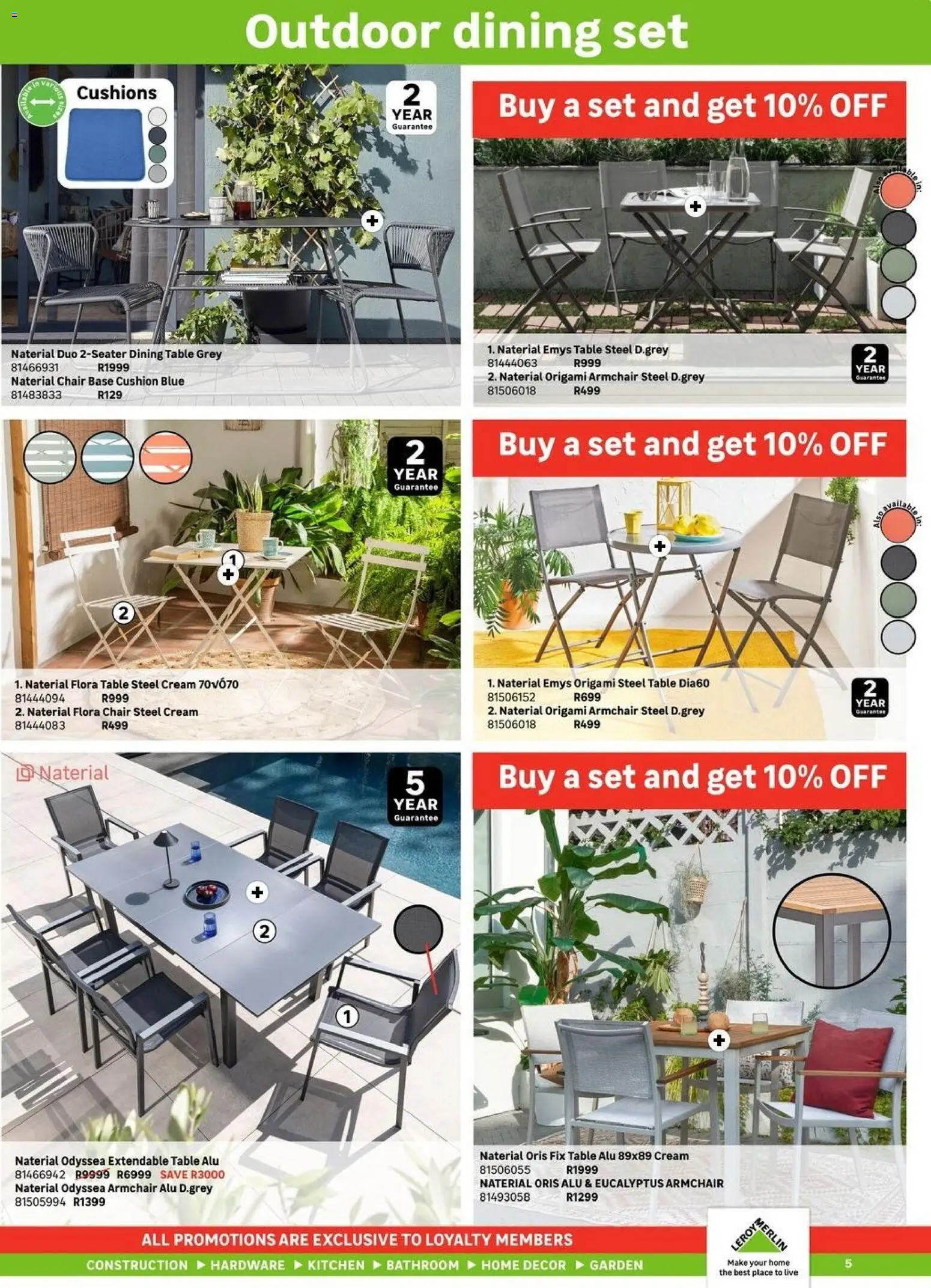 New Leroy Merlin catalogue – valid from 24/09/2026 | Page: 5 | Products: Cushion, Armchair, Table, Cream