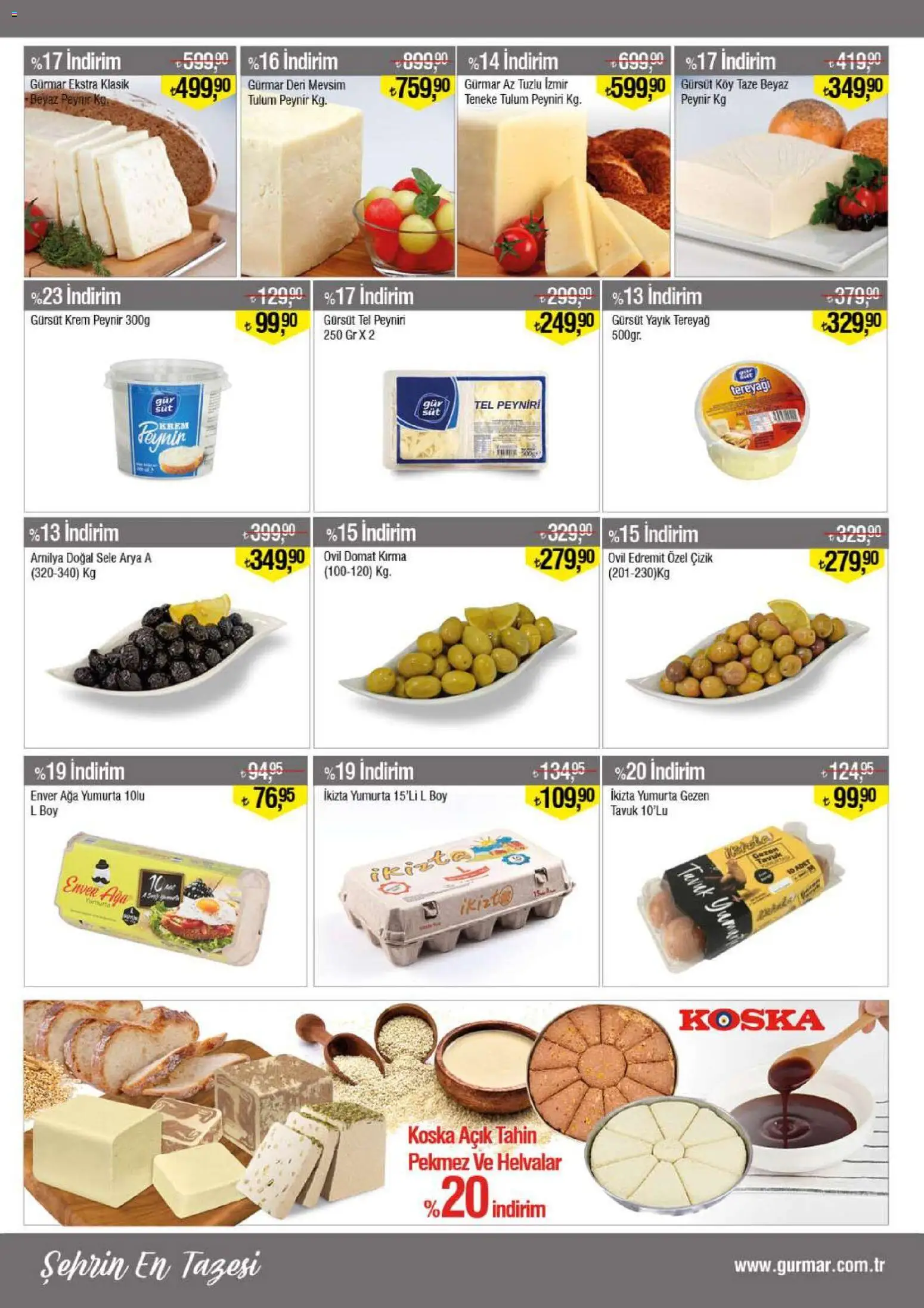 Gürmar Katalog - 01 Ekim 2026 tarihinden itibaren geçerlidir | Sayfa: 11 | Ürünler: Krem, Peynir, Yumurta, Tulum