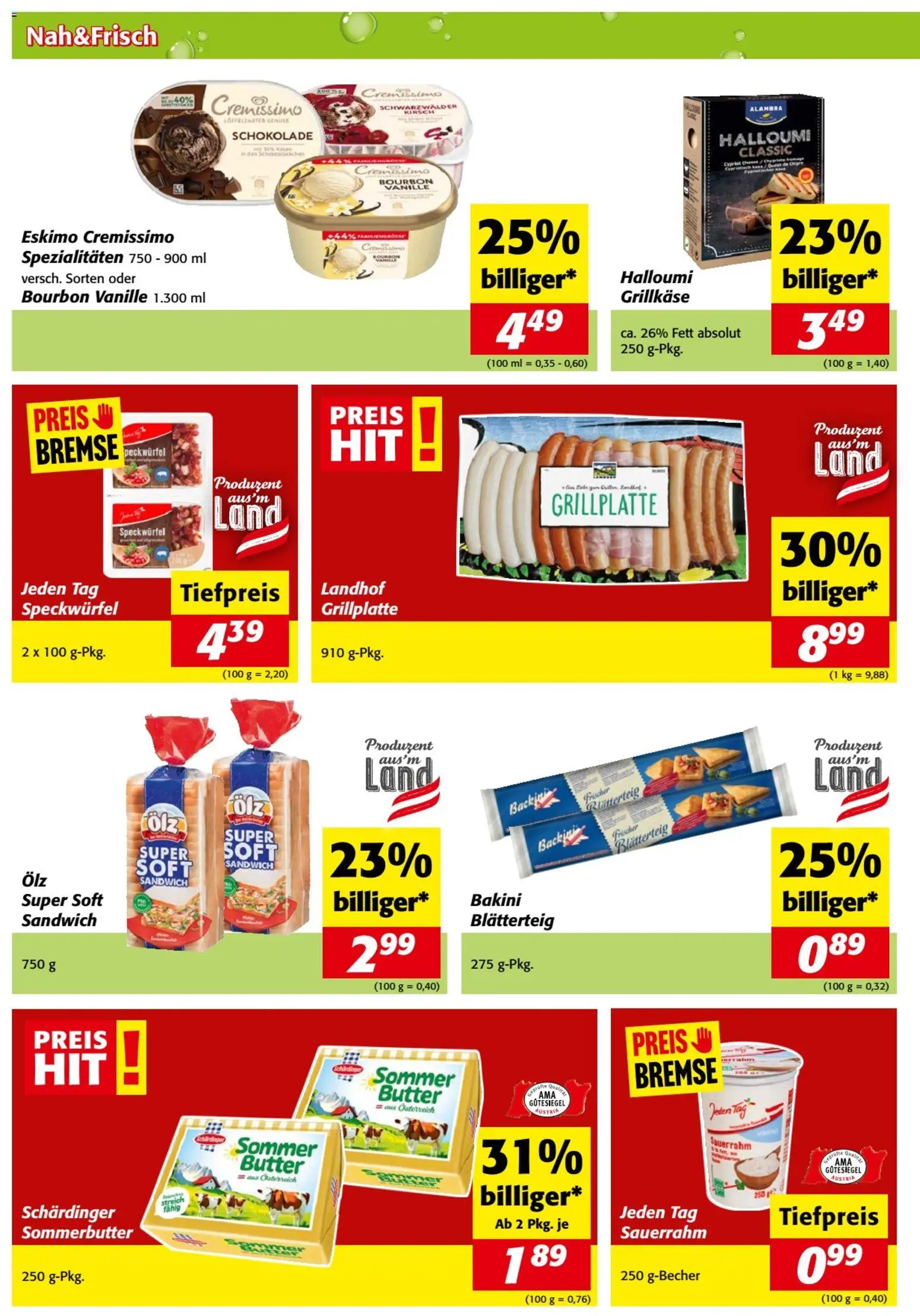 Nah und Frisch Flugblatt gültig ab 08.07.2026 | Seite: 2 | Produkte: Butter, Schokolade, Sauerrahm, Bourbon