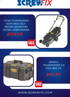 Preview of Screwfix catalogue valid from 22/07/2026 | Page: 4 | Products: Box, Mower