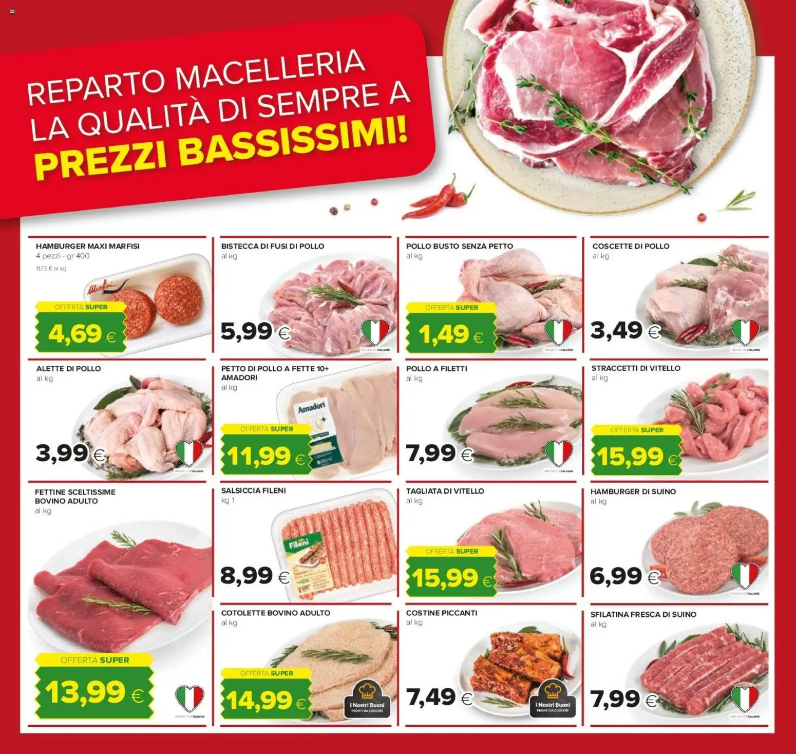 Volantino Tigre del 04/09/2026 | Pagina: 2 | Prodotti: Petto di Pollo, Suino, Hamburger, Bistecca