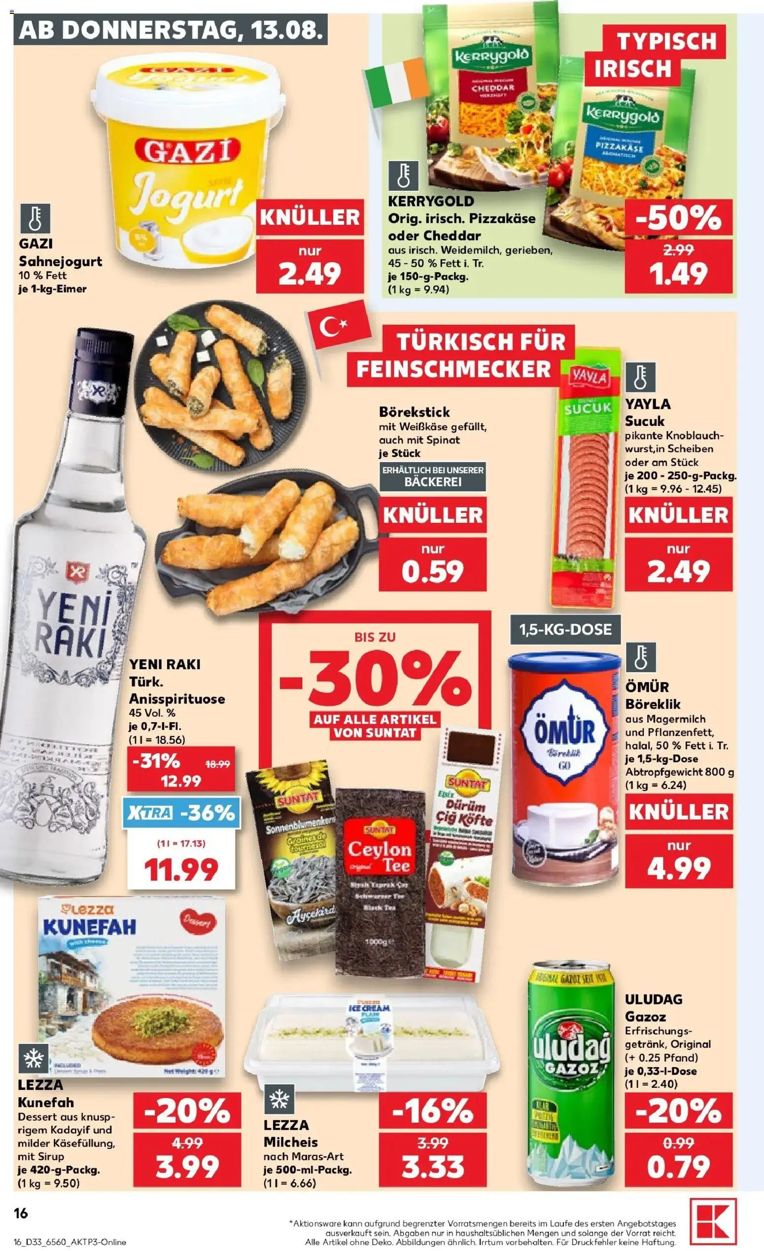 Prospekt Kaufland ab 13.08.2026 » Angebote Online zum Blättern | Seite: 16 | Produkte: Bäckerei, Sirup, Knoblauch