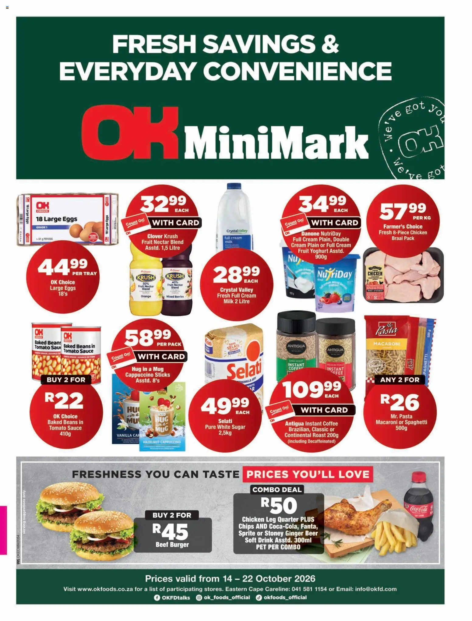 New OK Foods catalogue – valid from 14/10/2026 | Page: 1 | Products: Tray, Milk, Sprite, Cream