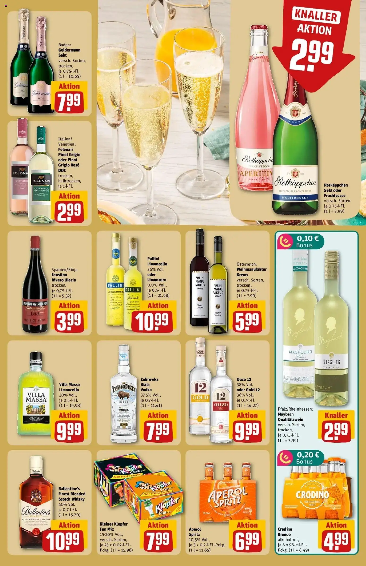 REWE Prospekt ab 07.09.2026 zum Blättern » Angebote | Seite: 23 | Produkte: Whisky, Ouzo 12, Limoncello, Aperol