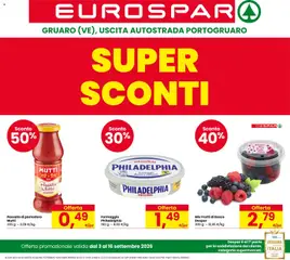 Anteprima del volantino Eurospar volantino Gruaro valido a partire dal 03/09/2026