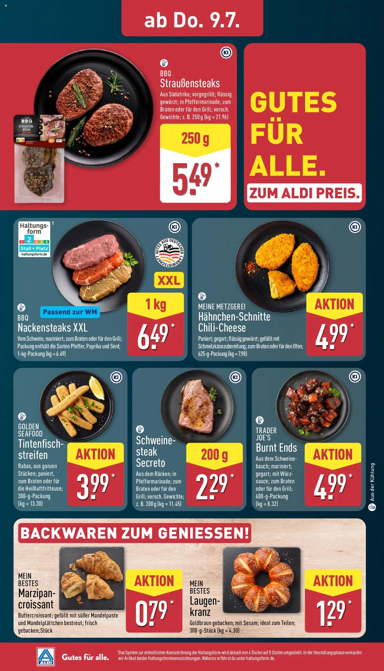 Aldi Prospekt – gültig ab 06.07.2026 | Seite: 28 | Produkte: Nackensteaks, Tintenfisch, Paprika, Steak