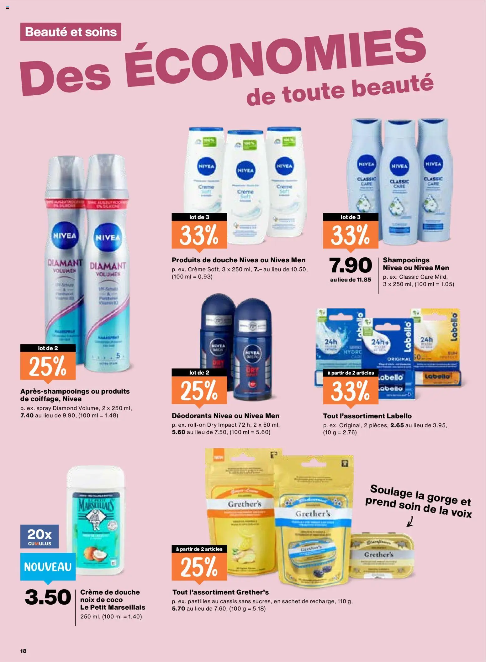 Migros aktionen FR – gültig ab 11.06.2026 | Seite: 18 | Produkte: Shampoo, Lip Balm, Shower Gel, Creme
