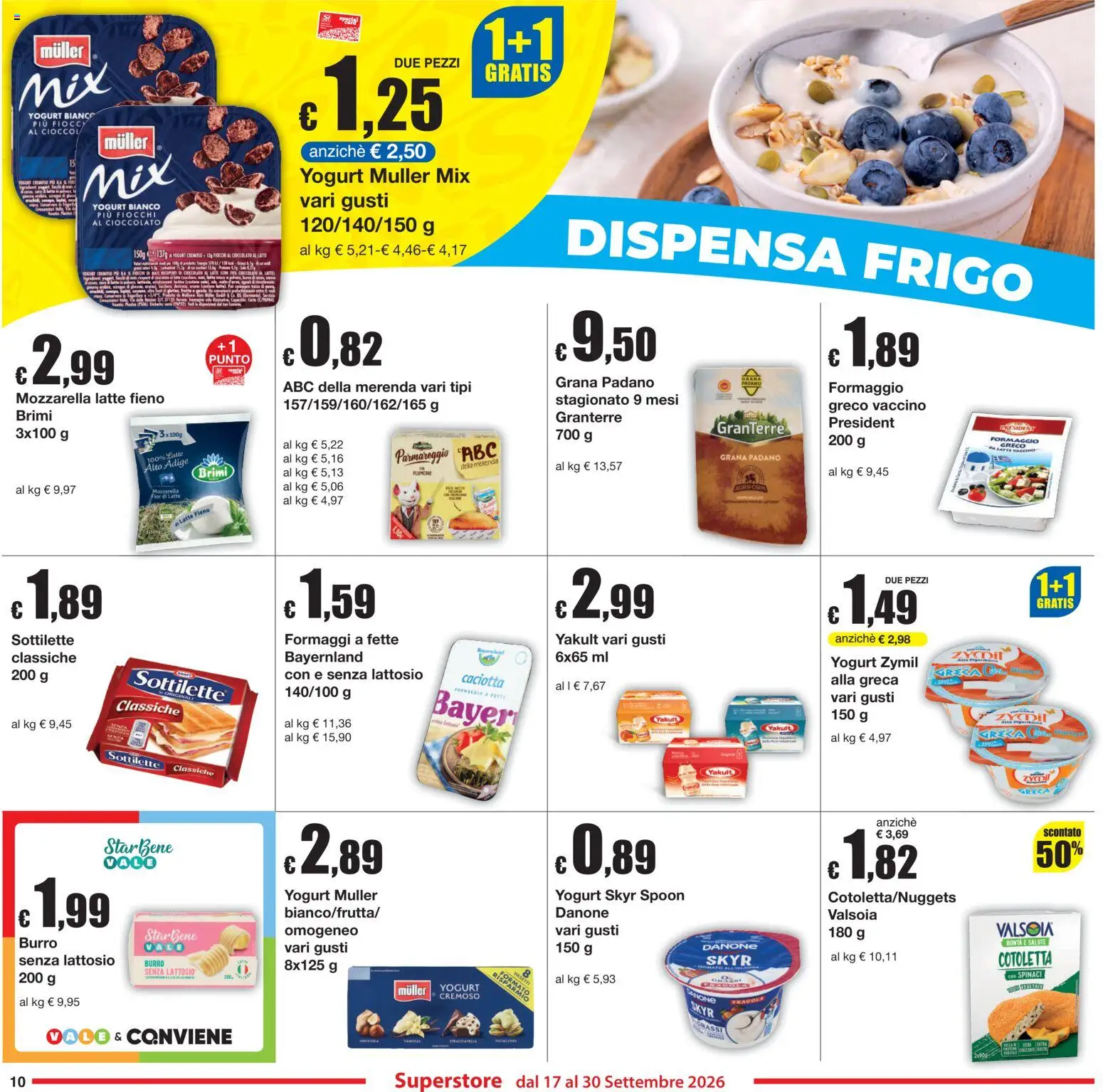 Volantino Sì con Te del 17/09/2026 | Pagina: 10 | Prodotti: Cioccolato, Burro, Skyr, Yogurt bianco