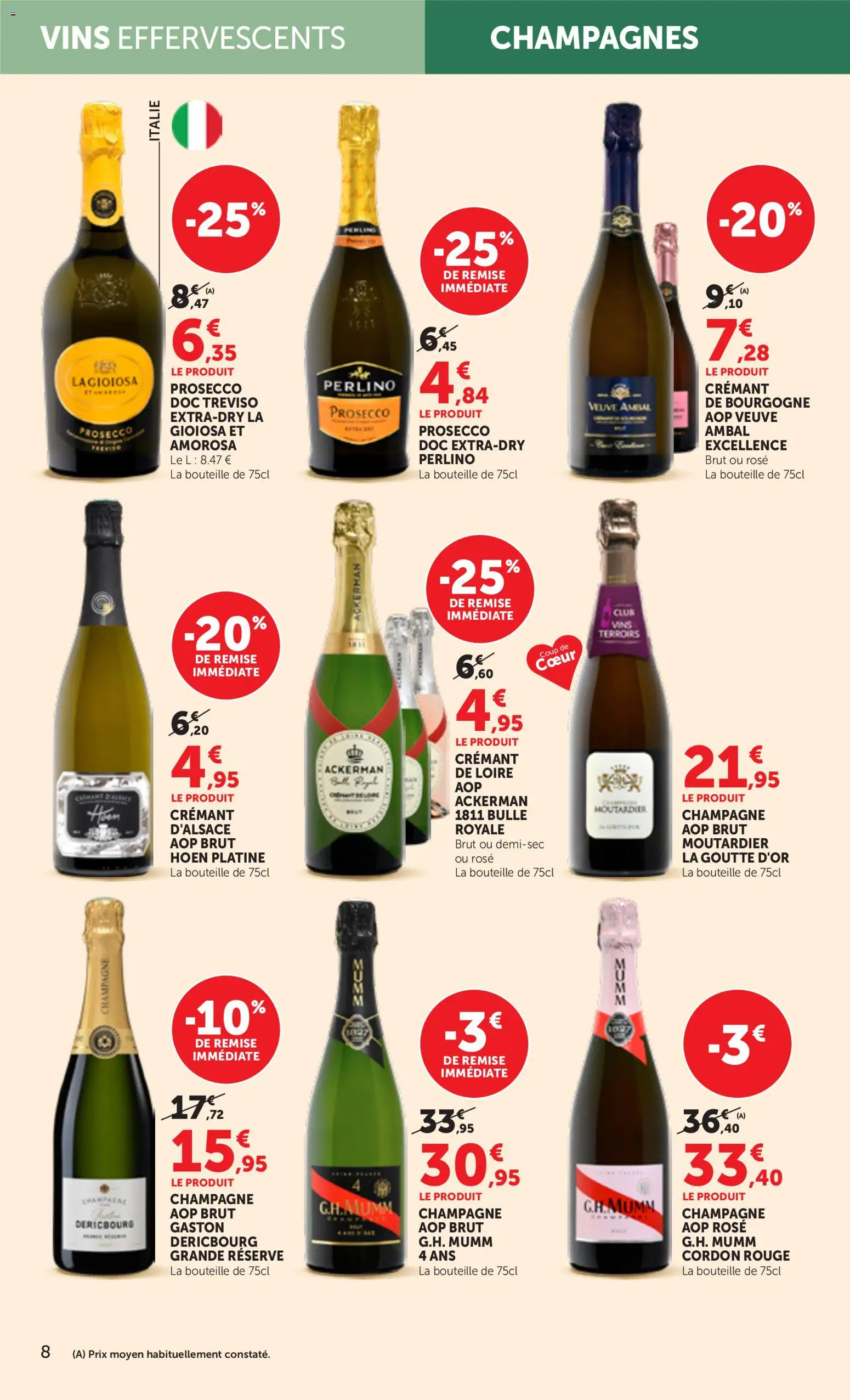 {H1} | Page: 8 | Produits: Champagne, Bourgogne, Crémant, Prosecco