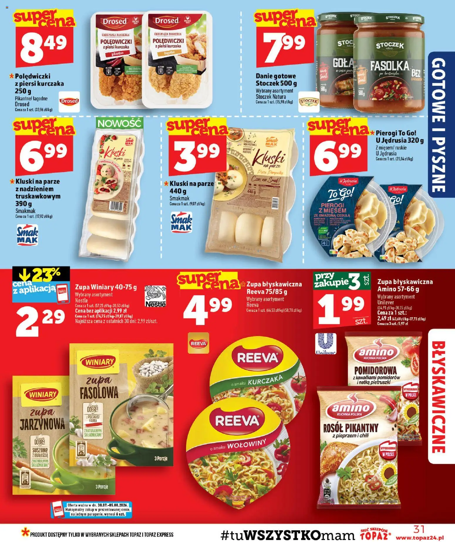 Topaz gazetka od 30.07.2026 | Strona: 31 | Produkty: Panierka, Cebula, Kluski na parze, Natka pietruszki