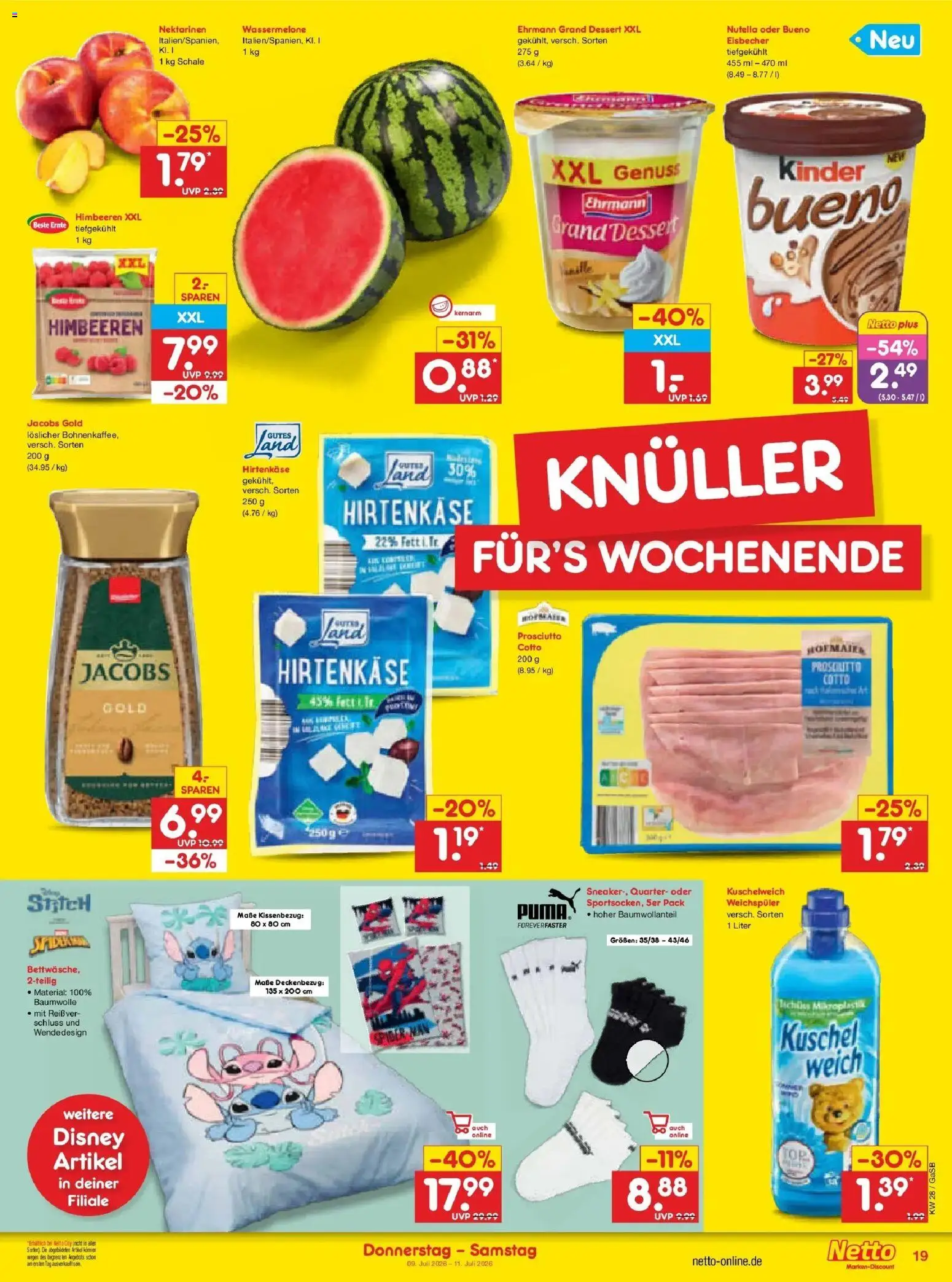 Netto Marken-Discount - Netto: Wochenangebote – gültig ab 05.07.2026 | Seite: 35 | Produkte: Himbeeren, Nektarinen, Ehrmann grand dessert, Weichspüler