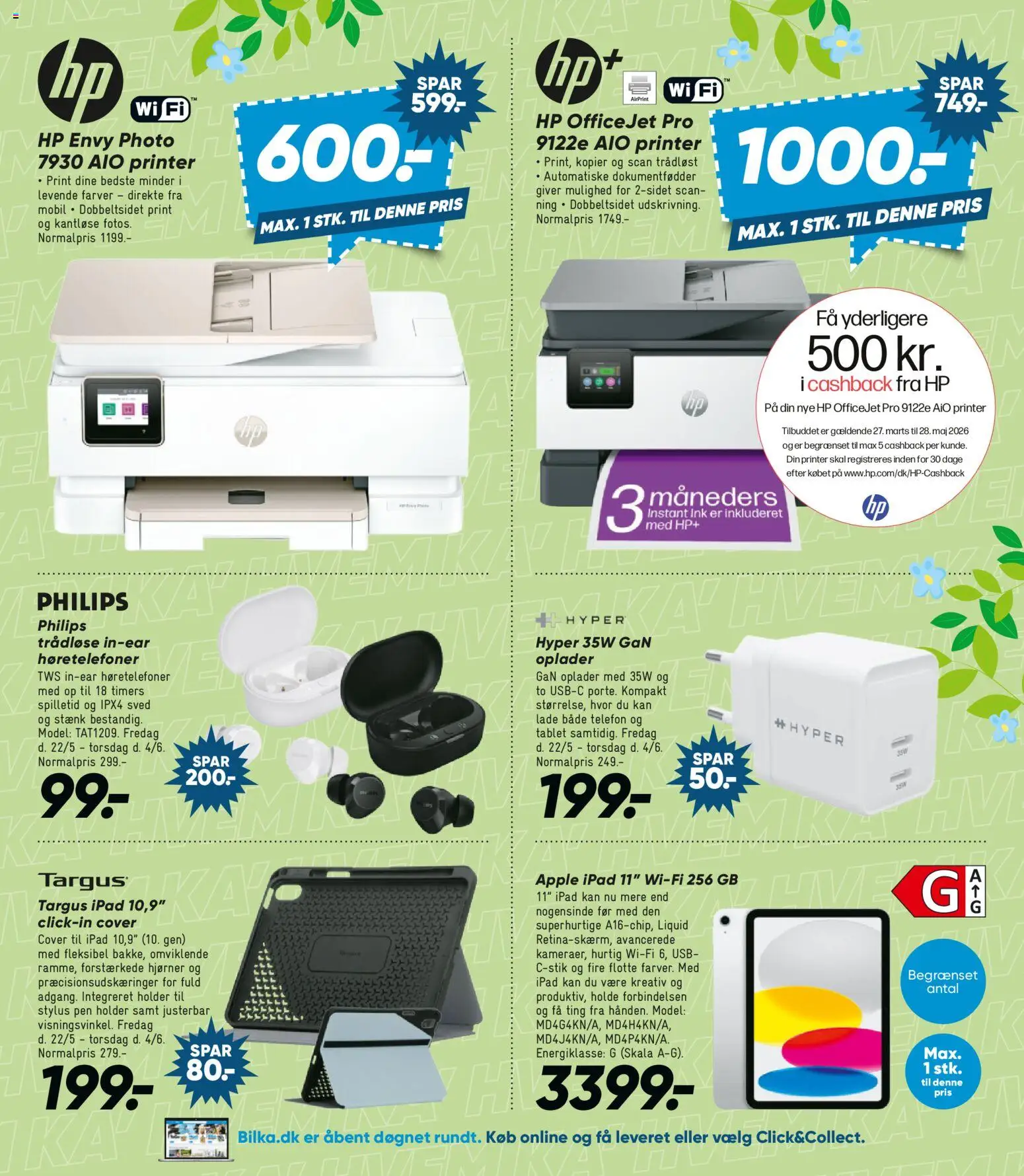 Bilka tilbudsavis – gyldig fra 22.05.2026 | Side: 34 | Produkter: Telefon, USB, Printer, Høretelefoner