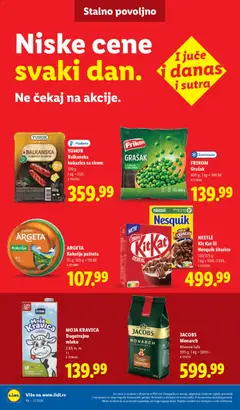 FRIKOM Grašak, Zamrznuto, grašak, 400 g - pregled Lidl kataloga - važi od 02.07.2026 | Strana: 40 | Proizvode: Žitarice, Moja kravica, Nesquik, Pašteta