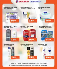 Ofertele Unicarm valabile de la 07.05.2026 | Pagină: 8 | Produse: Kısırlaştırılmış Kedi Maması, Cremă de zi, Balsam, Cremă