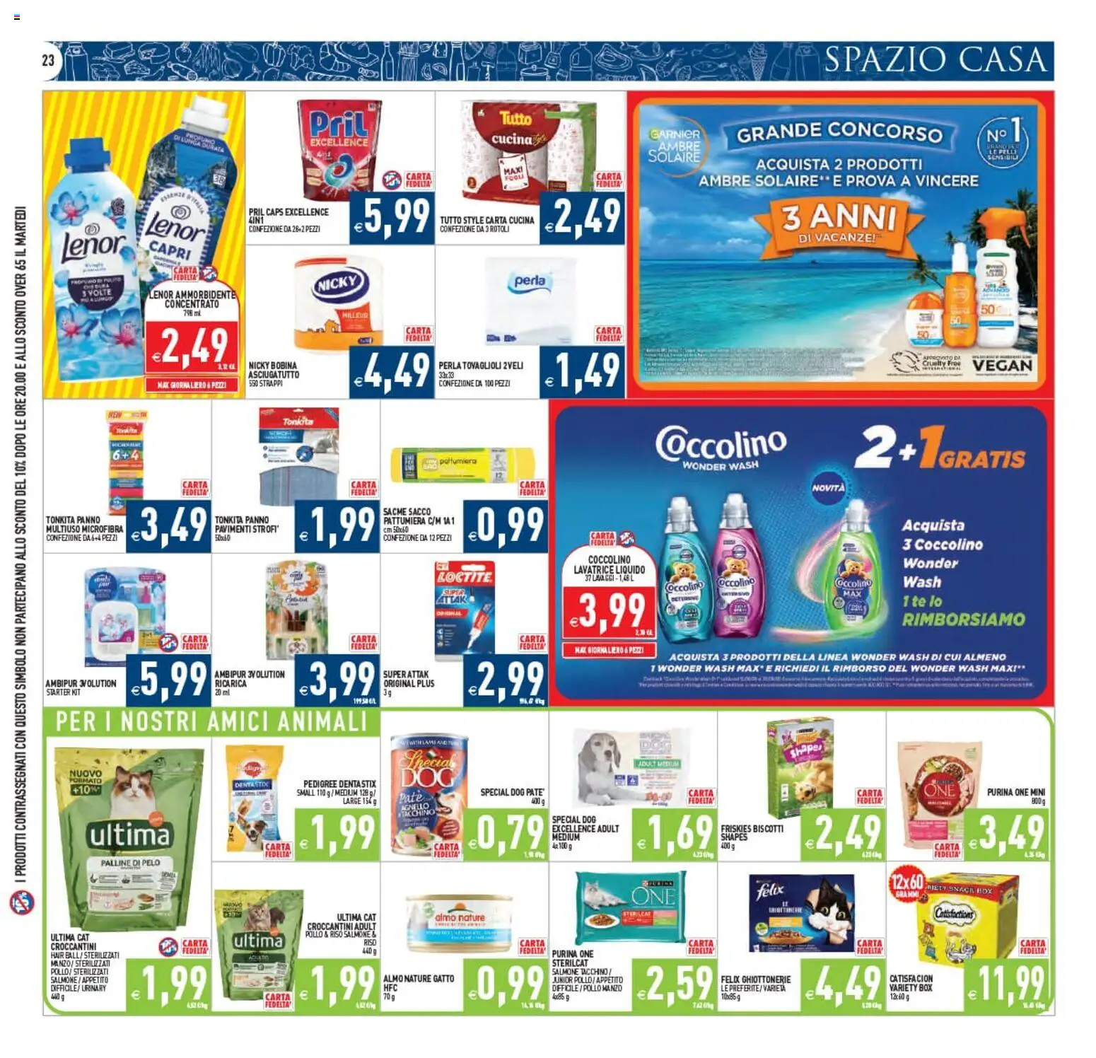 Volantino PIM Supermercati del 22/07/2026 | Pagina: 23 | Prodotti: Tè, Manzo, Biscotti, Lavatrice
