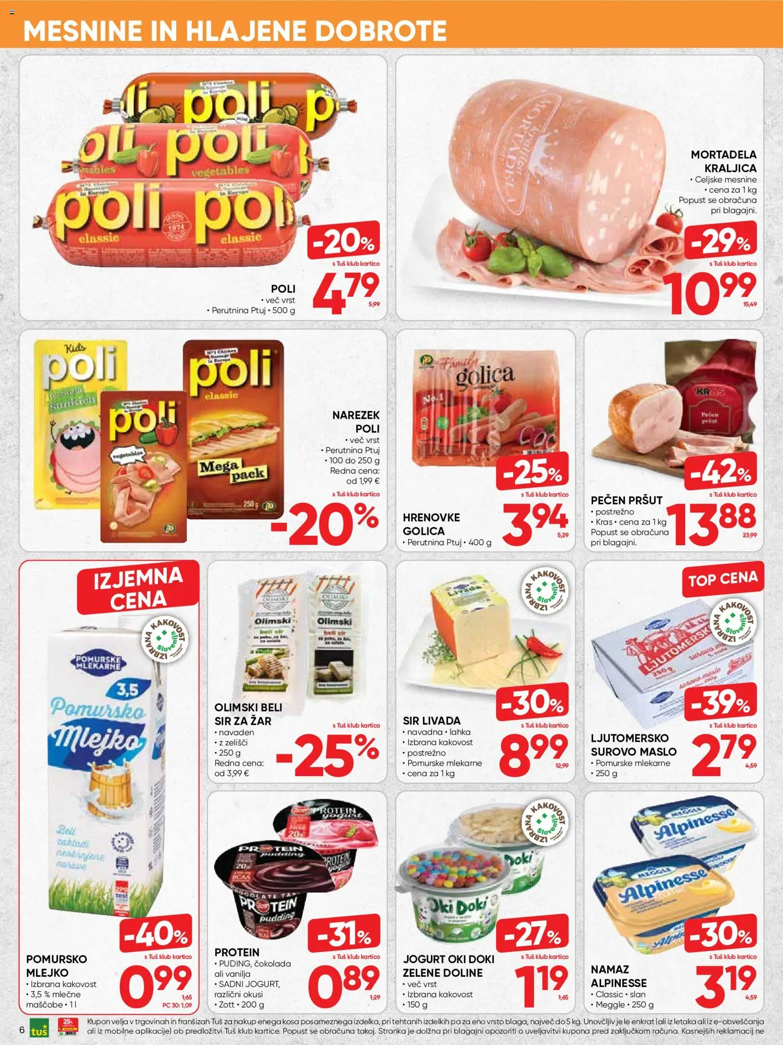 Novi Tuš katalog ponudbe – veljaven od 24.06.2026 | Stran: 6 | Izdelki: Zar, Narezek, Jogurt, Cokolada