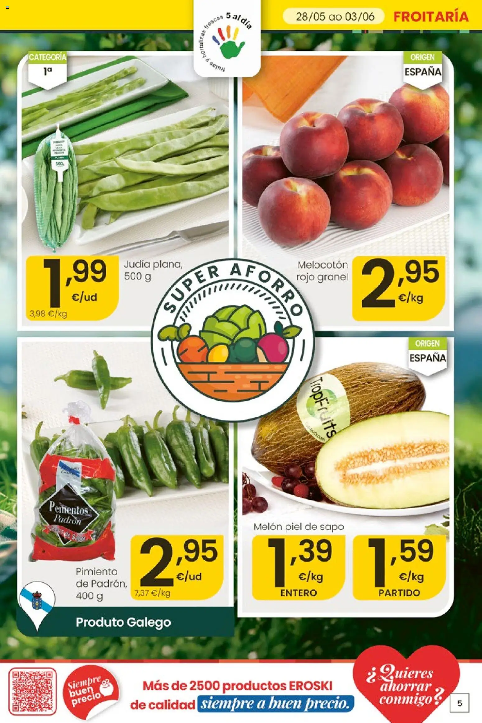 Eroski Ofertóns de verán │ válido desde el 28.05.2026 | Página: 5 | Productos: Φορτιστής, Κάδος απορρυμάτων