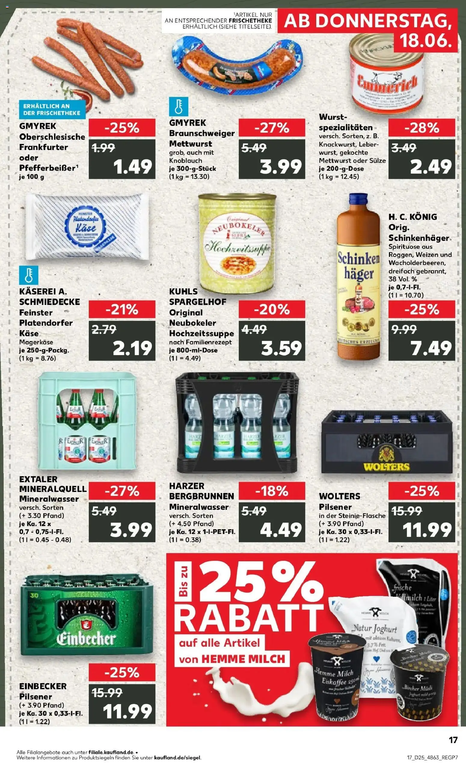 Kaufland Prospekt Wolfsburg – gültig ab 15.06.2026 | Seite: 2 | Produkte: Käse, Joghurt, Wurst, Schinken