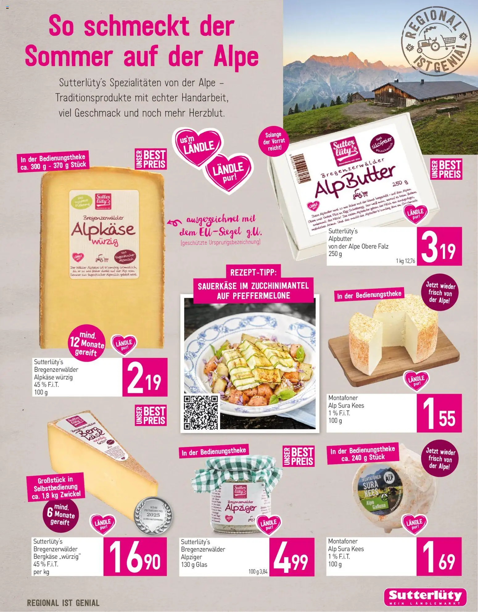 Sutterlüty Flugblatt gültig ab 09.07.2026 | Seite: 9 | Produkte: Butter, Käse