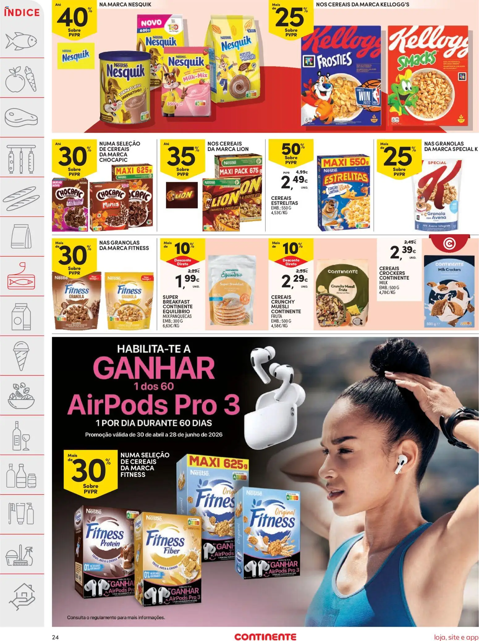 Continente folheto │ válido de 23/06/2026 | Página: 26 | Produtos: Aveia, Granola, Chocolate, Cereais
