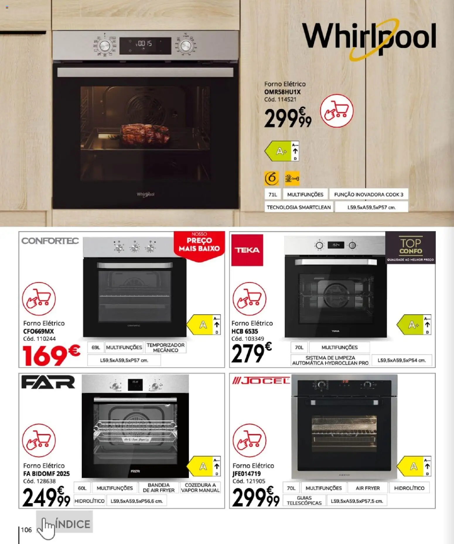 Conforama folheto │ válido de 16.04.2026 | Página: 106 | Produtos: Forno, Forno elétrico, Bandeja, Whirlpool