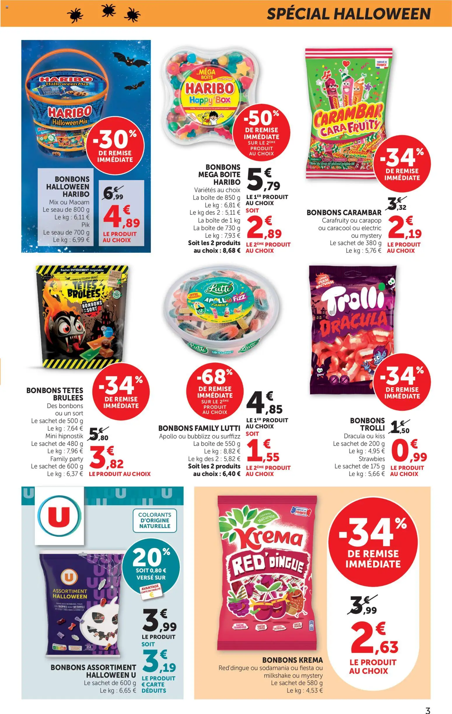 {H1} | Page: 3 | Produits: Framboise, Carambar, Bonbons, Cerise