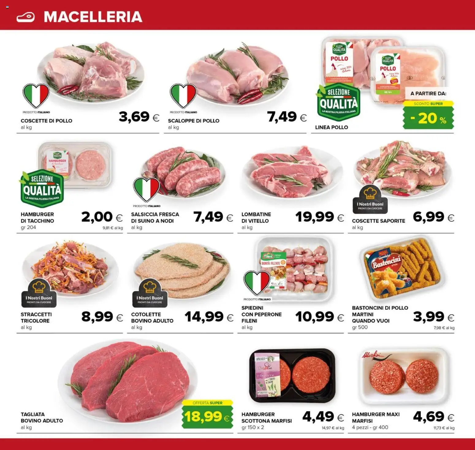 Volantino Oasi del 16/07/2026 | Pagina: 4 | Prodotti: Bovino, Salsiccia, Vitello, Spiedini