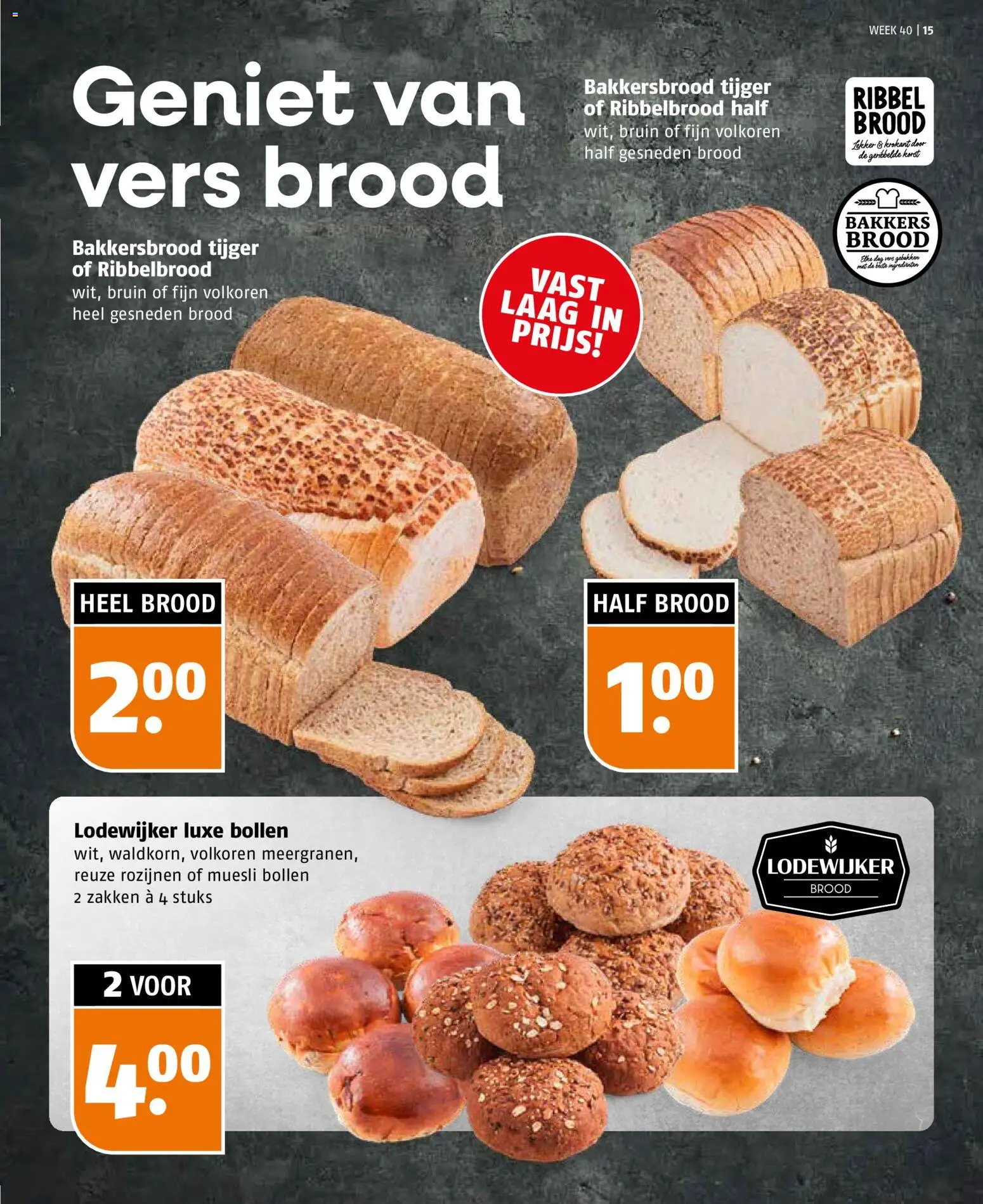 {H1} | Pagina: 15 | Producten: Brood, Rozijnen, Muesli, Ingrediënten