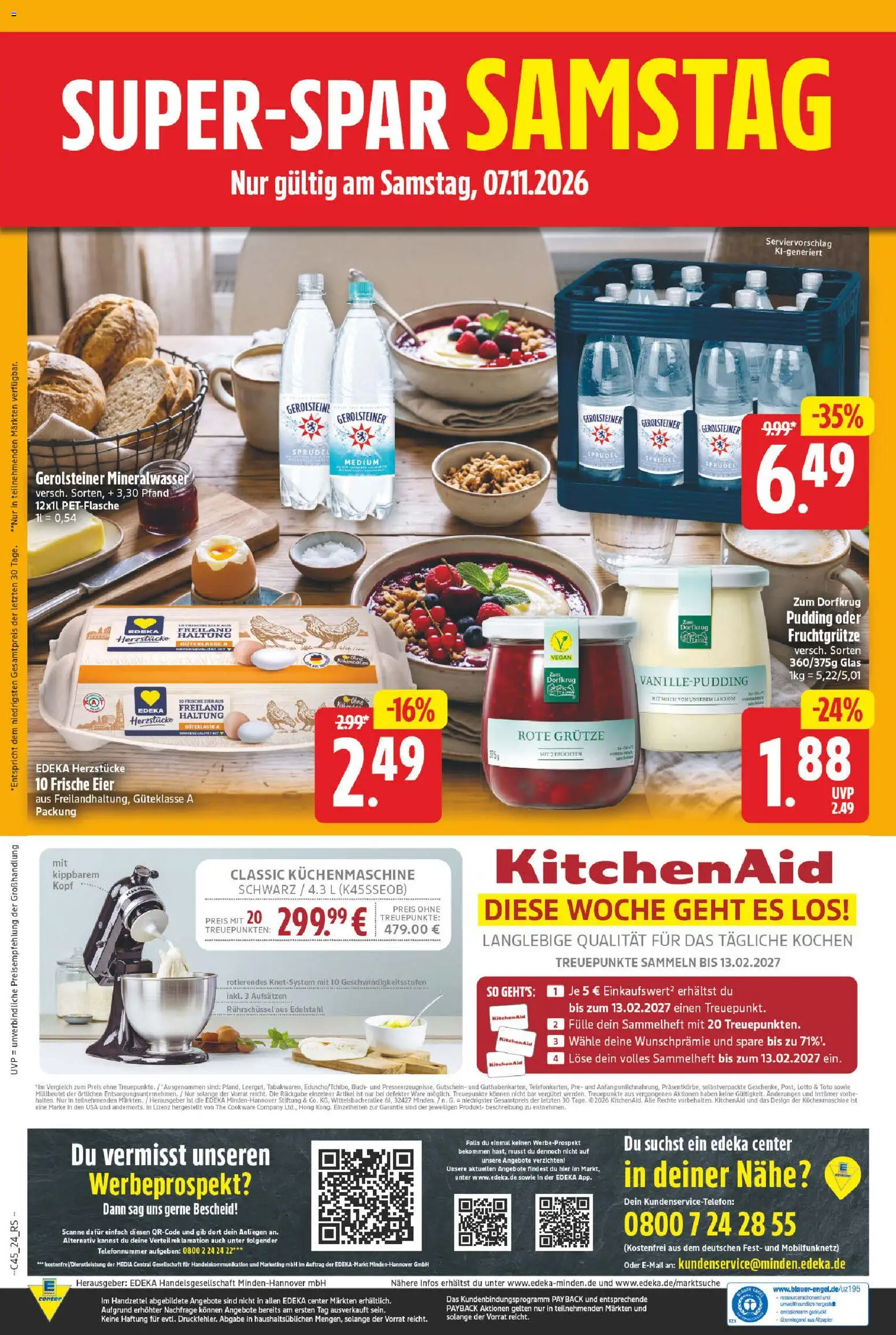 E center Prospekt – gültig ab 02.11.2026 | Seite: 30 | Produkte: Milch, Pudding, Mineralwasser, Gerolsteiner