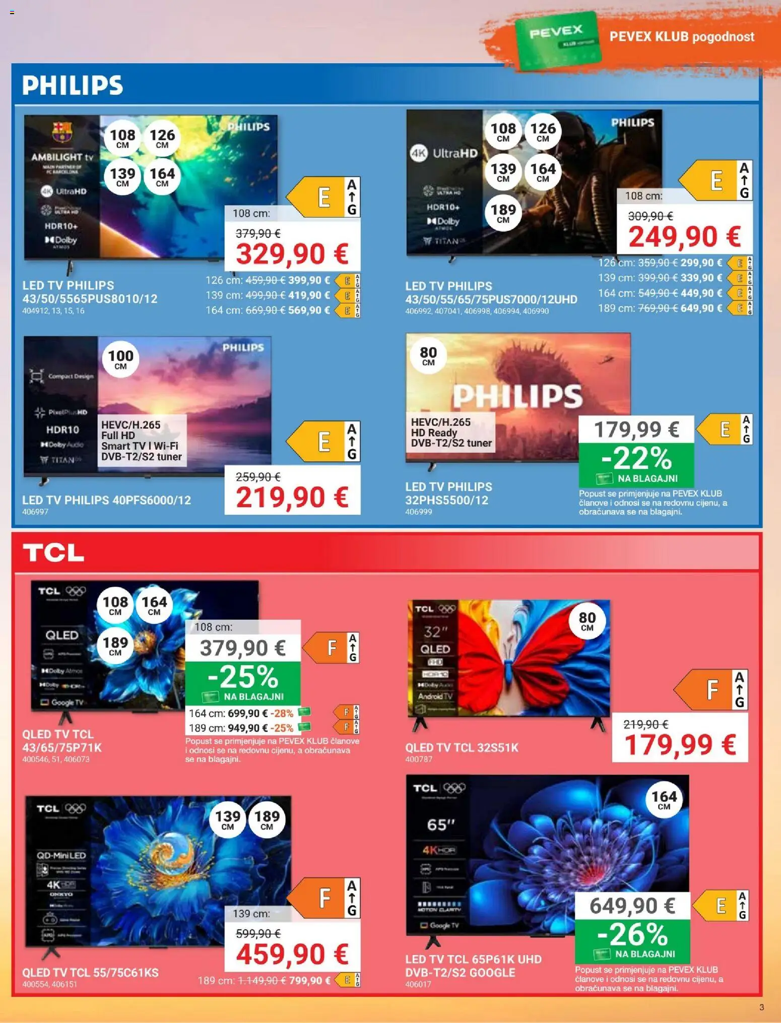 Pevex katalog | vrijedi od 03.04.2026 | Stranica: 3 | Proizvodi: Smart TV, Tv, Audio