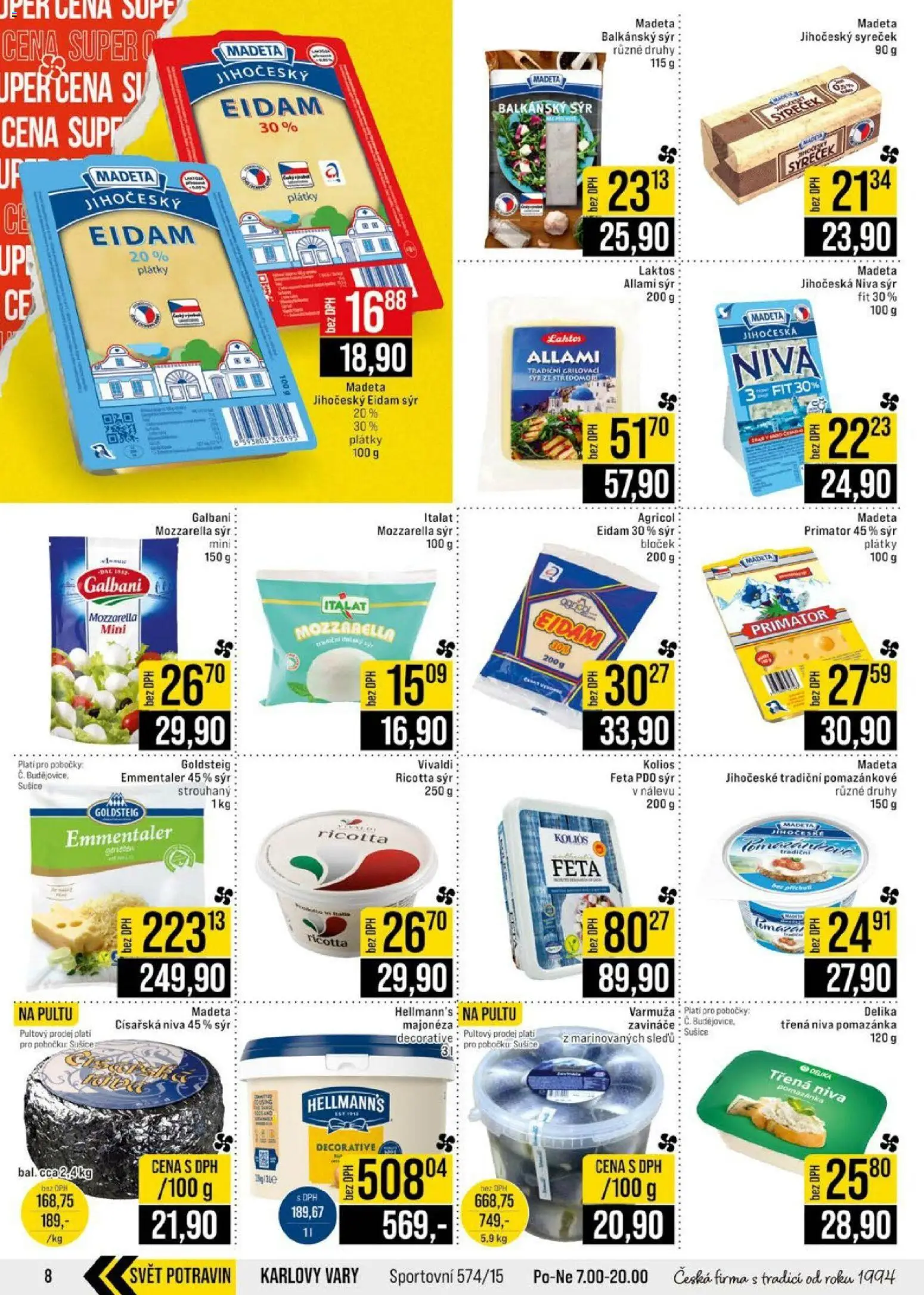 Jip leták - Cash & Carry od 22.07.2026 | Strana: 8 | Produkty: Sýr, Balkánský sýr, Pomazánka, Mozzarella
