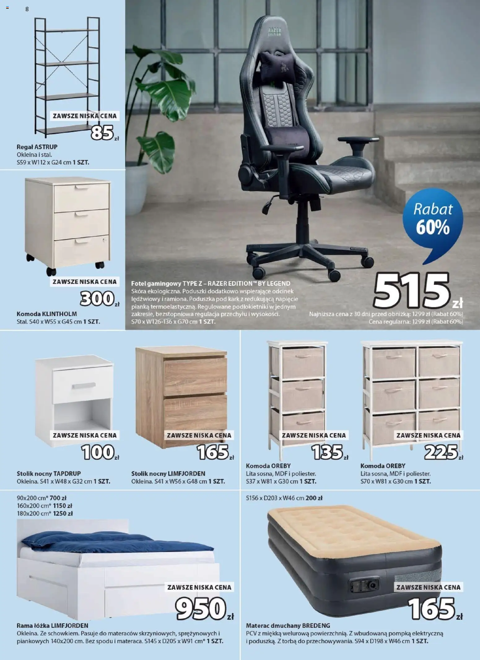 JYSK gazetka od 21.10.2026 | Strona: 8 | Produkty: Torba, Materac, Poduszka, Fotel