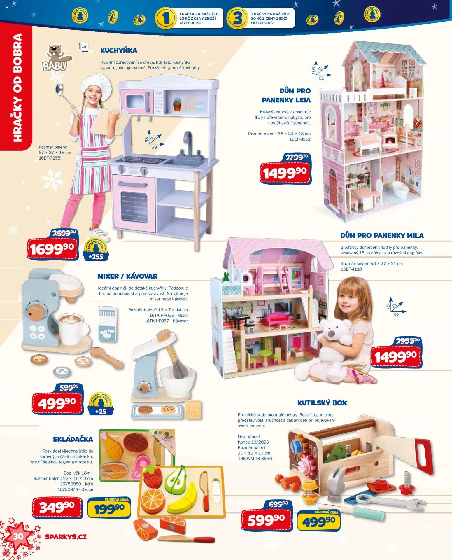 Sparkys katalog Vánoce 2026 od 01.10.2026 | Strana: 30 | Produkty: Ovoce, Box, Hračky, Mila
