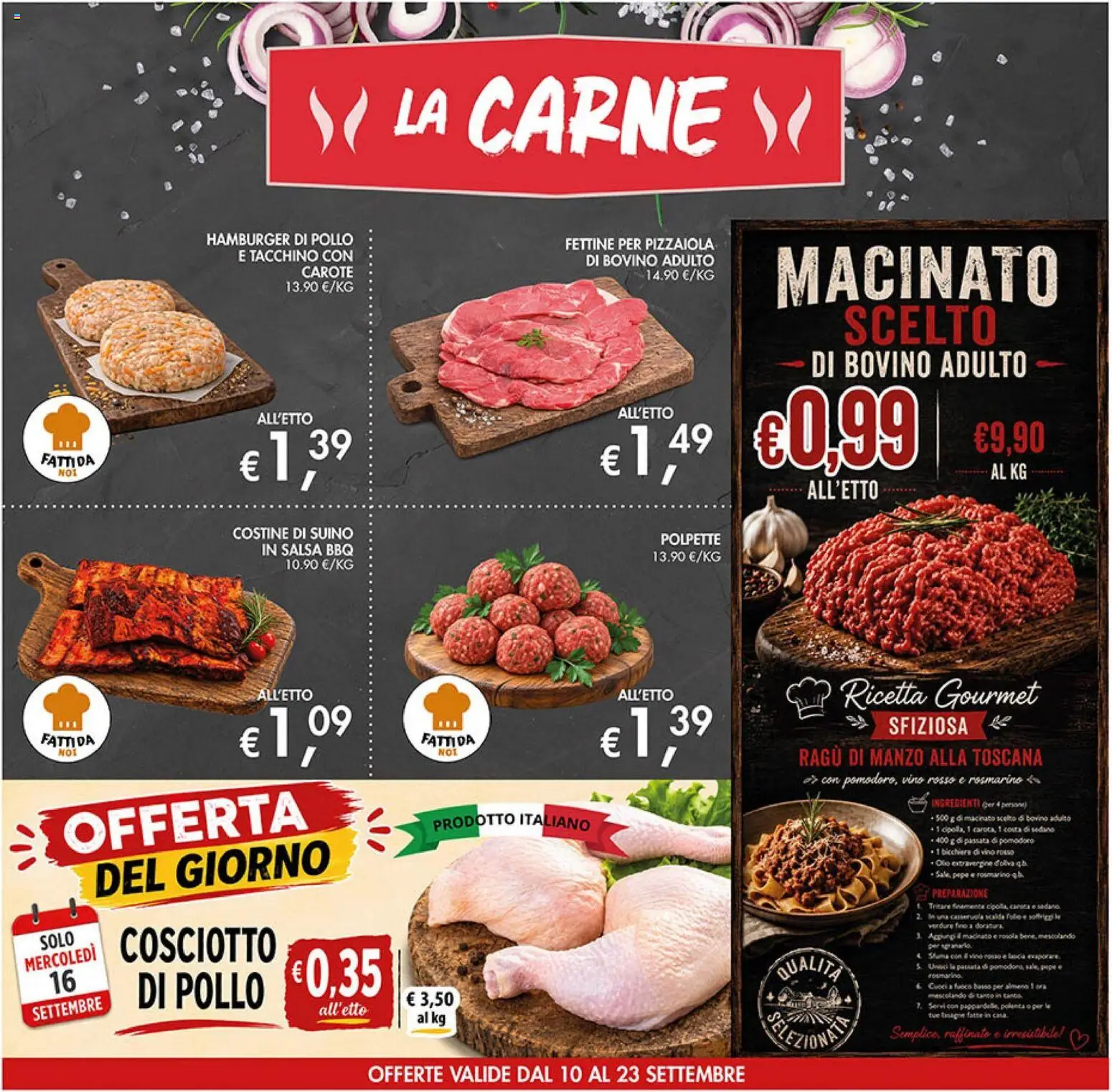 Volantino Coal del 10/09/2026 | Pagina: 8 | Prodotti: Manzo, Tacchino, Passata di pomodoro, Carne