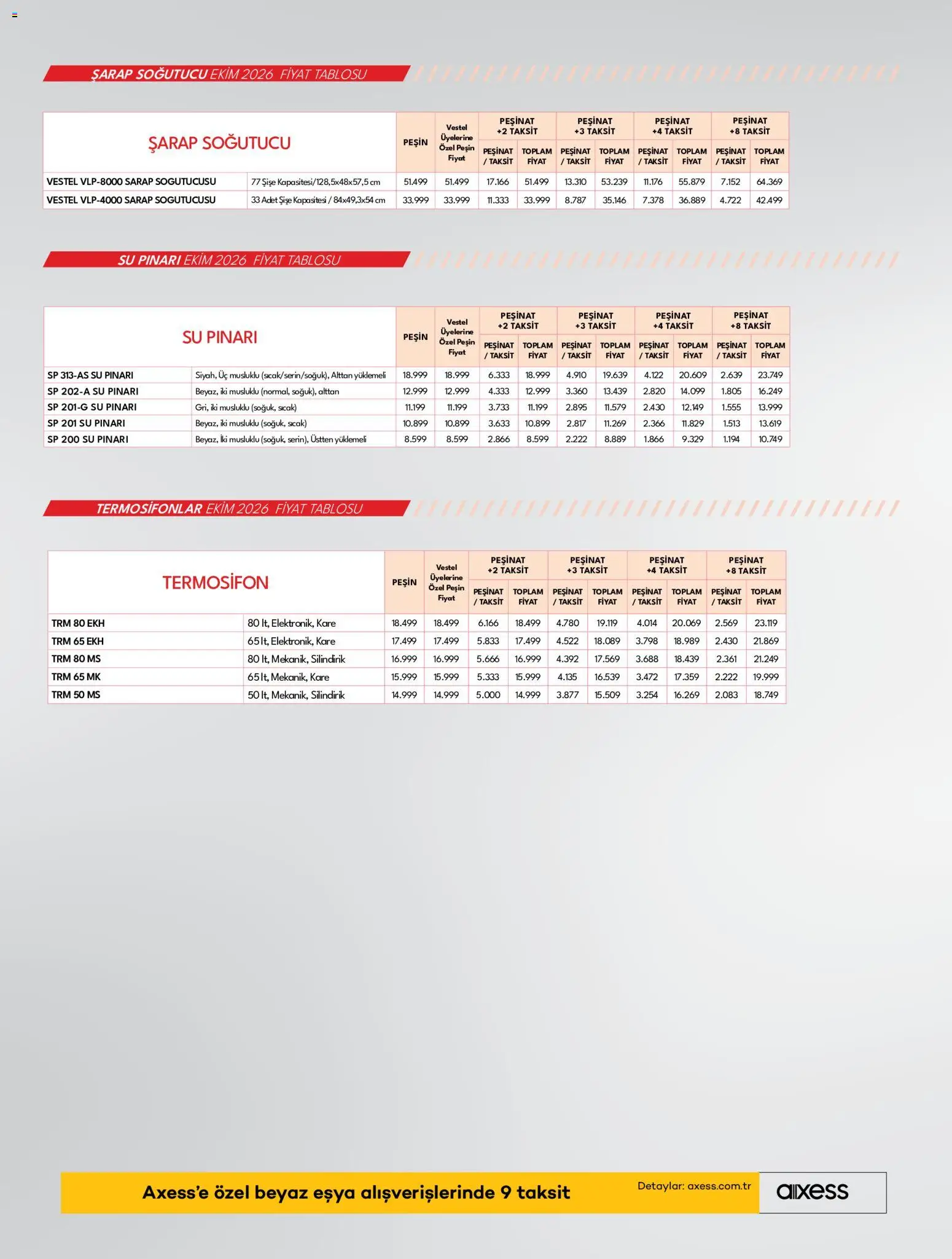 Vestel Katalog - 01 Ekim 2026 tarihinden itibaren geçerlidir | Sayfa: 22 | Ürünler: Şarap, Su
