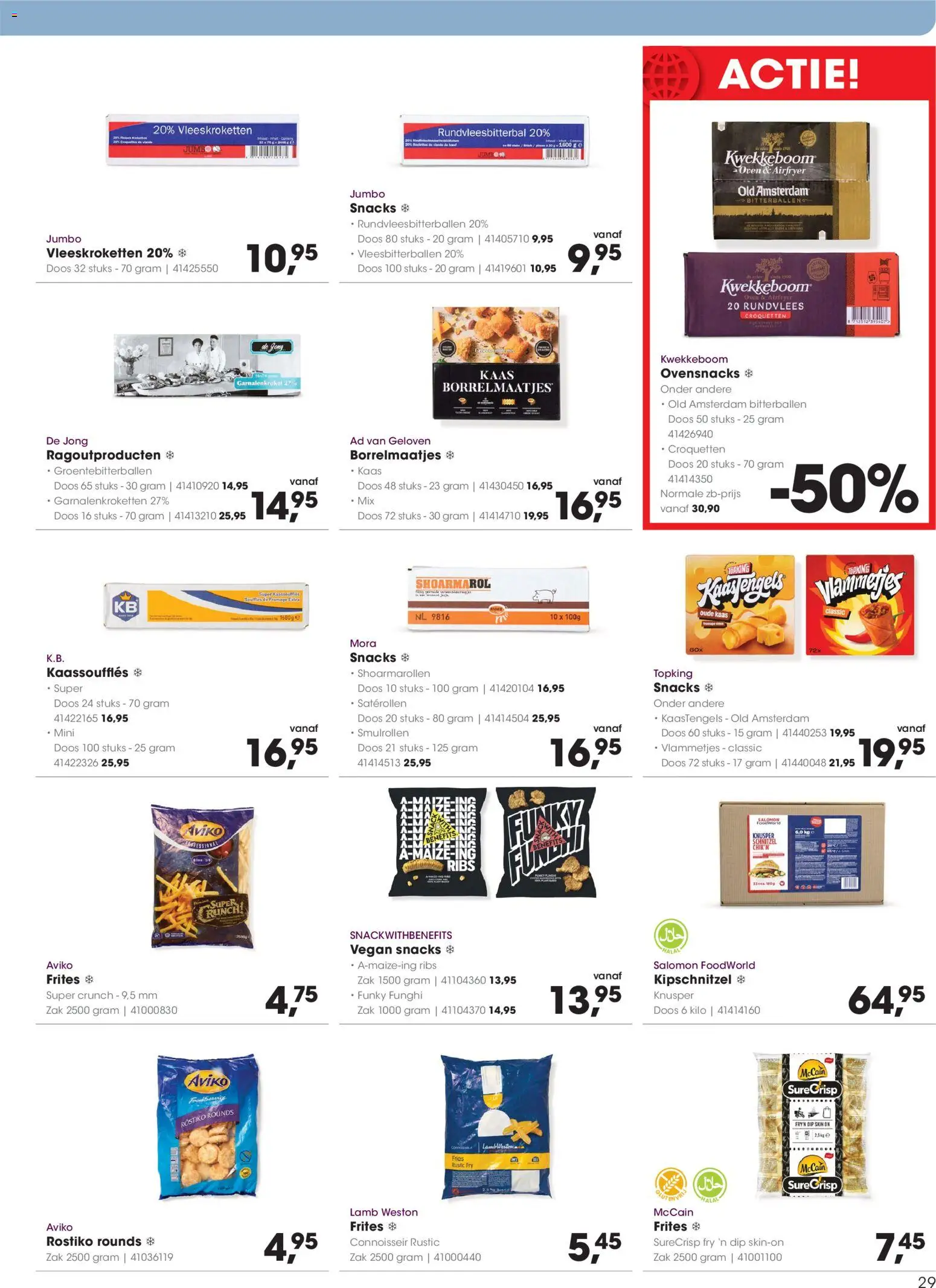 {H1} | Pagina: 29 | Producten: Snacks, Kaas, Schnitzel, Zak