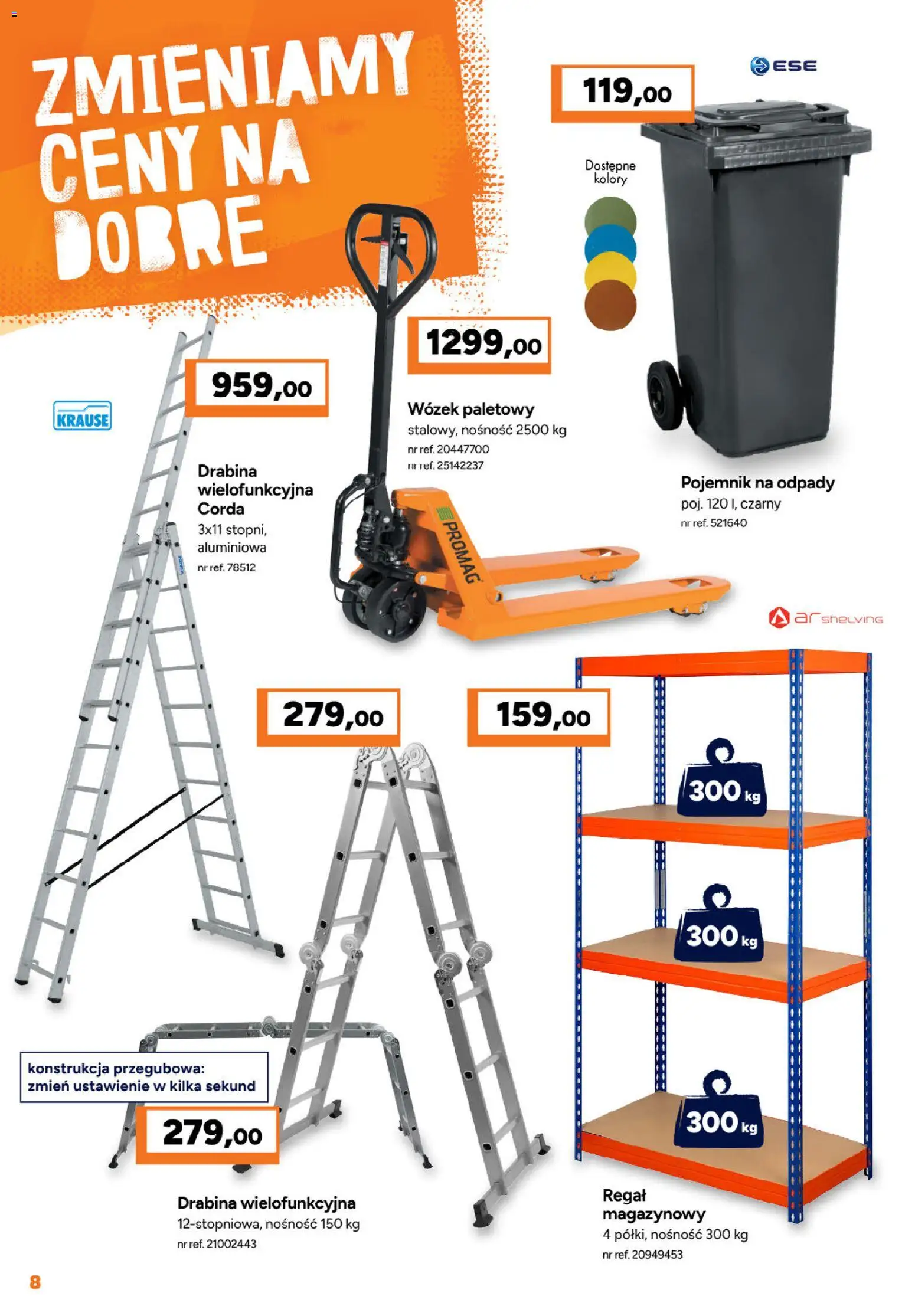 Bricoman gazetka od 20.07.2026 | Strona: 8 | Produkty: Drabina, Regał