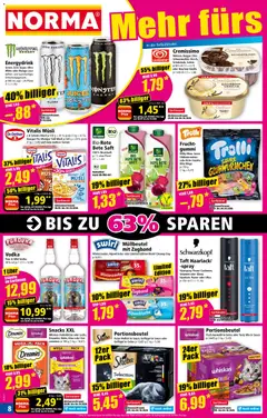 Norma Prospekt ab 28.09.2026 gültig | Seite: 8 | Produkte: Cremissimo, Sheba, Monster, Vodka