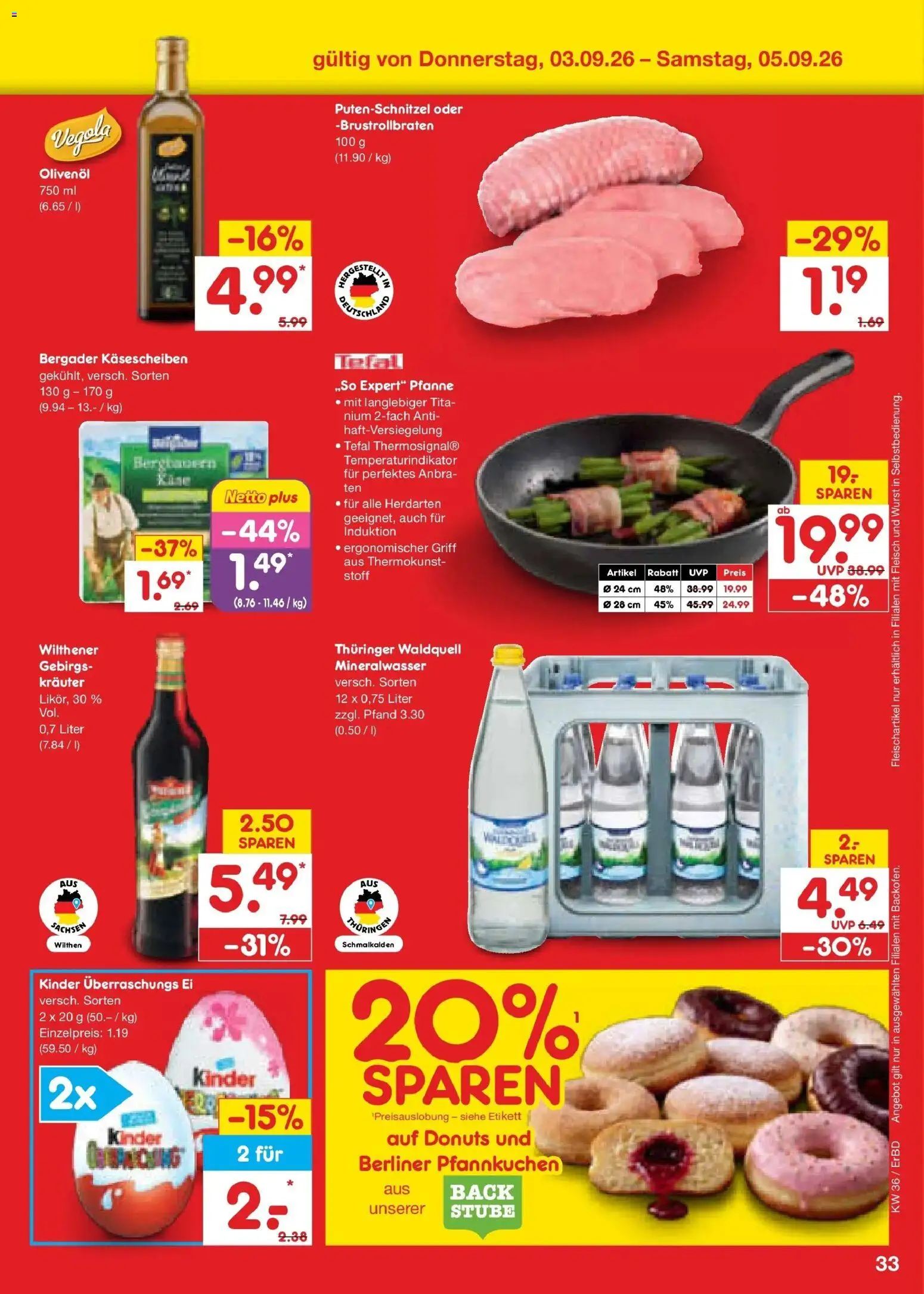 Netto Marken-Discount Prospekt Weimar – gültig ab 31.08.2026 | Seite: 45 | Produkte: Wilthener, Olivenol, Mineralwasser, Fleisch