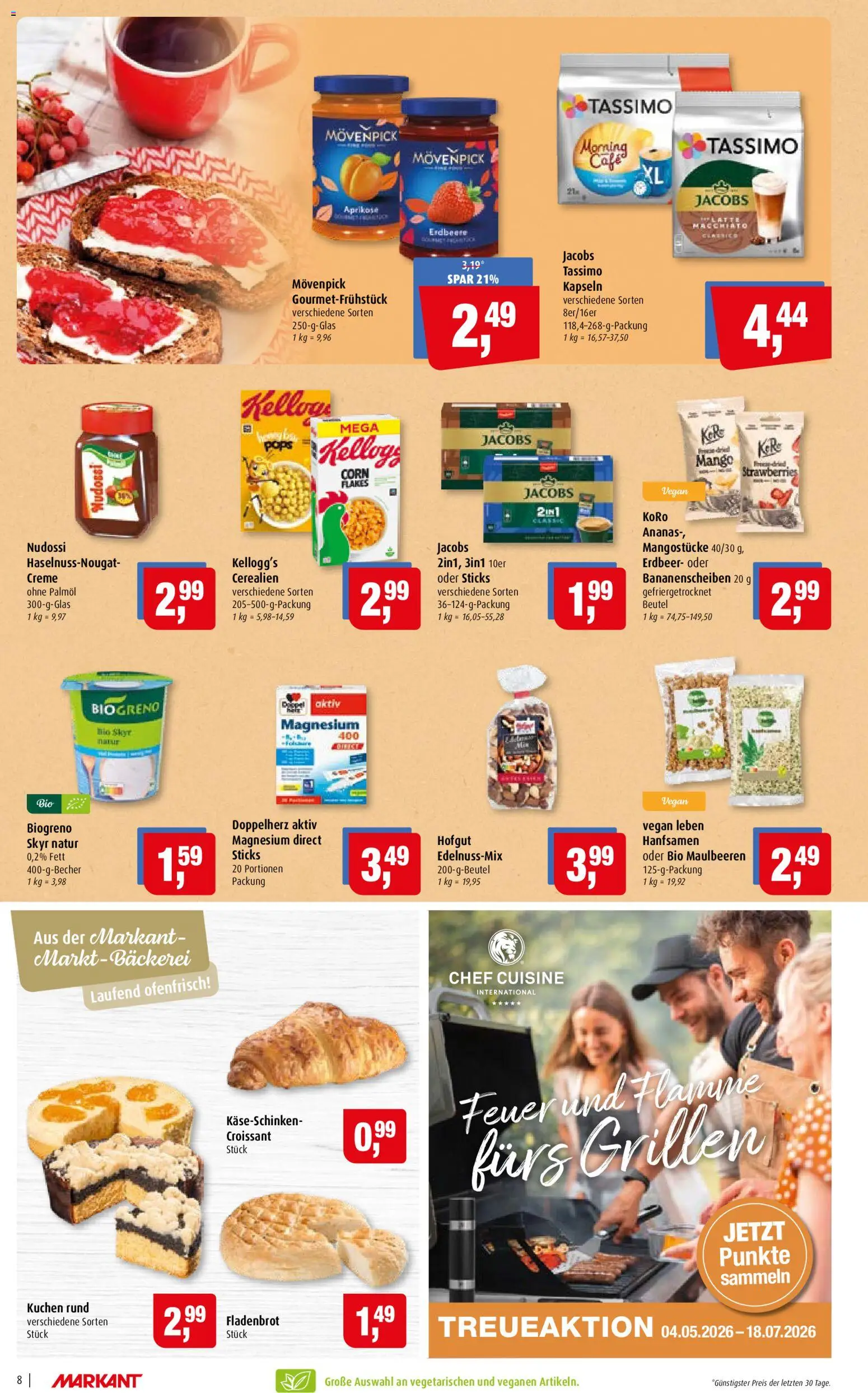 Markant Prospekt – gültig ab 06.07.2026 | Seite: 8 | Produkte: Bäckerei, Ananas, Kellogg's, Mango