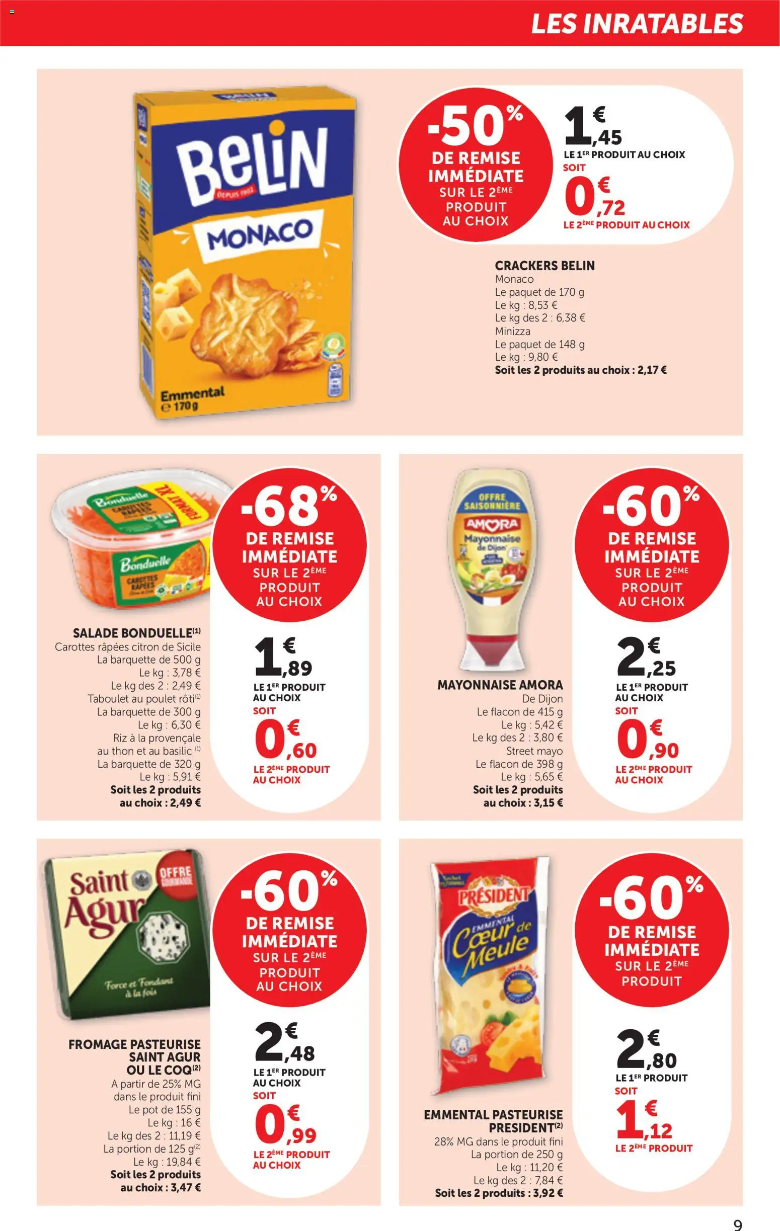 {H1} | Page: 9 | Produits: Carottes, Emmental, Poulet, Thon