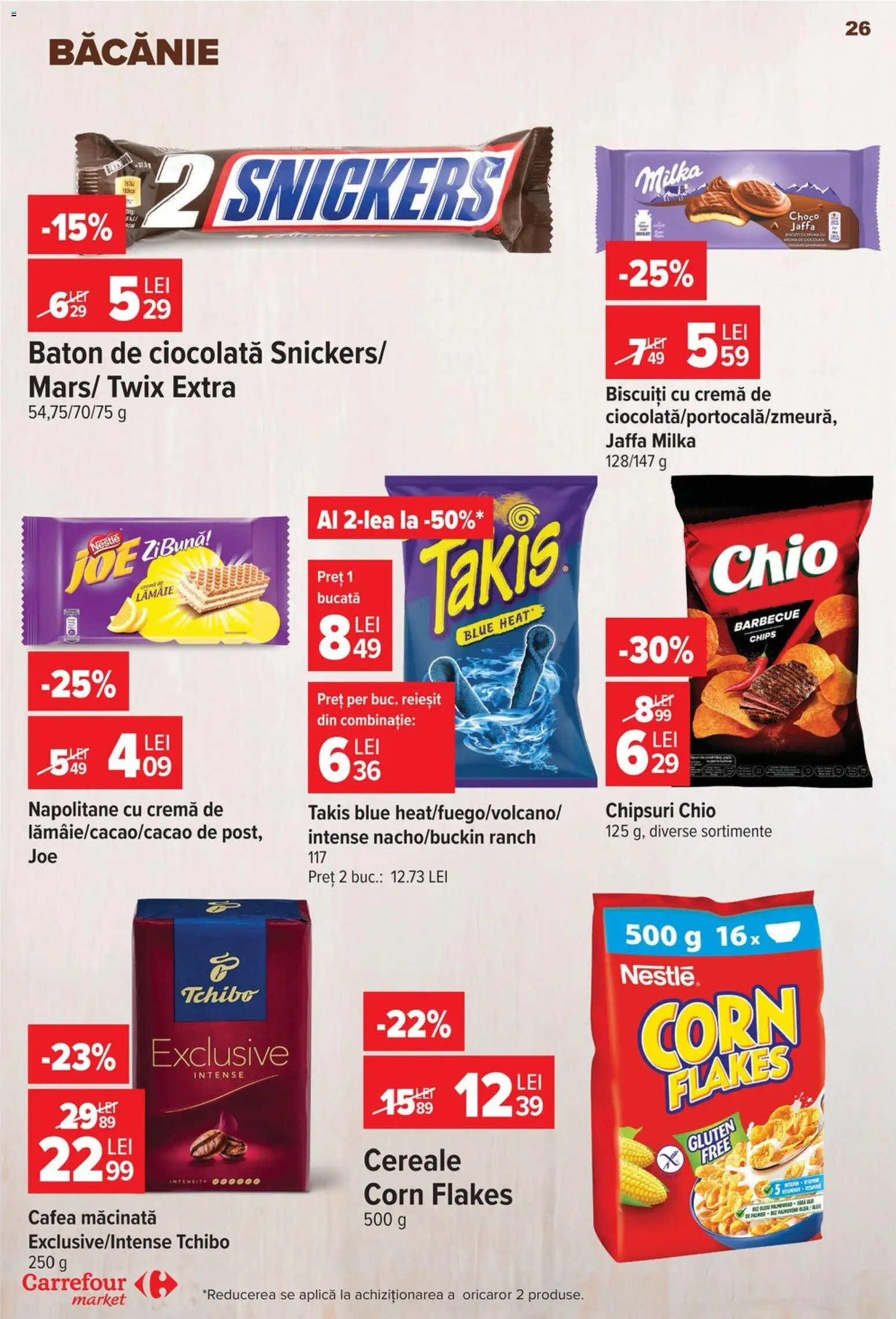 Noul catalog Carrefour – valabil de la 22.07.2026 | Pagină: 26 | Produse: Napolitane, Cremă, Cereale, Lămâie